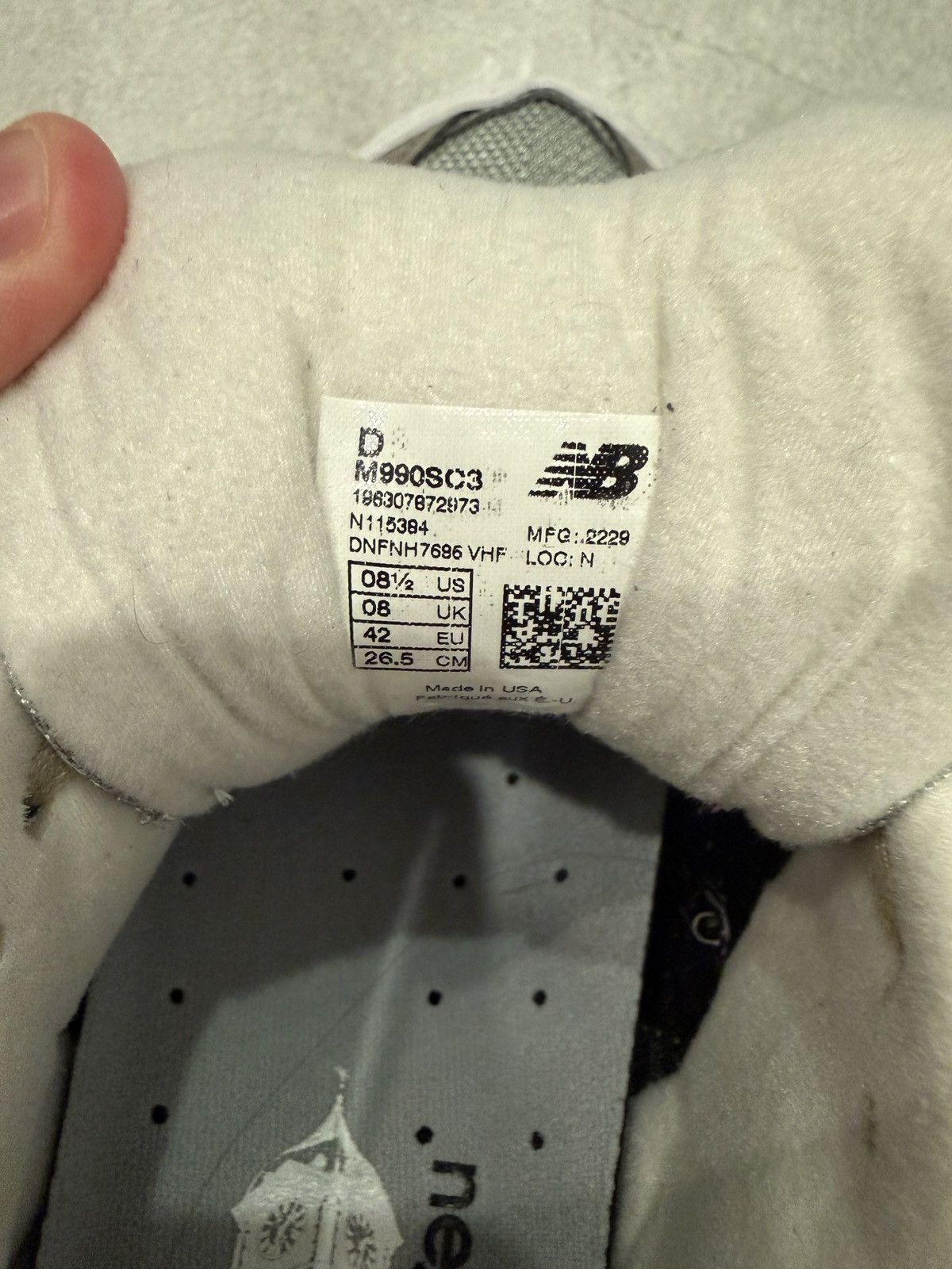 New Balance New Balance x YCMC 990v3 Made in USA ‘Nimbus Cloud’ Size US 8.5 / EU 41-42 - 8 Thumbnail