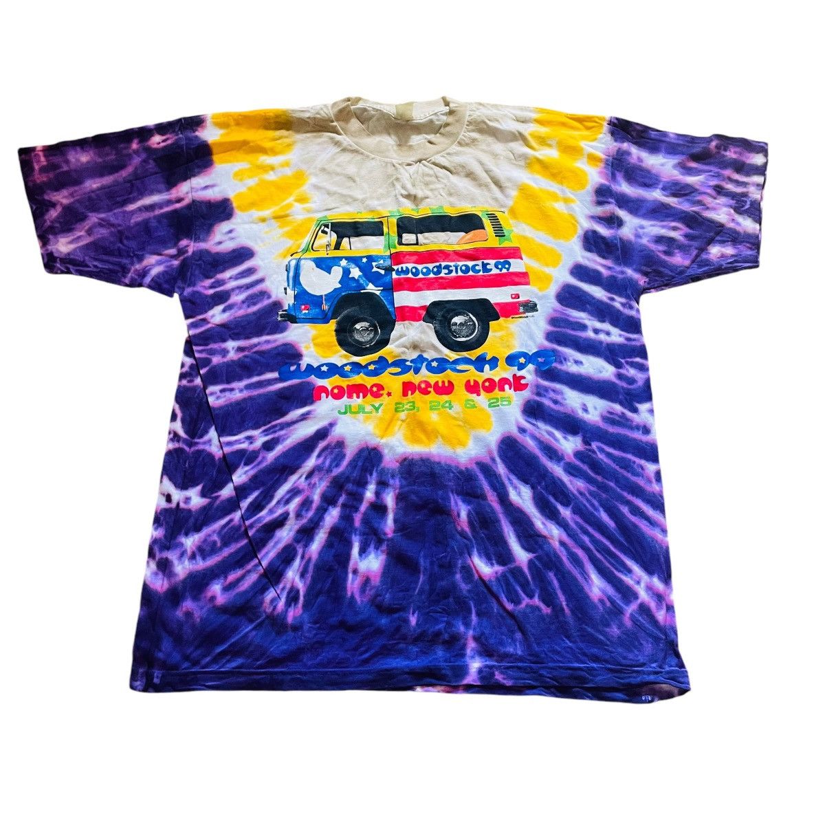 Vintage Vtg Woodstock 99 Volkswagen Bus Tie Dye Concert T-Shirt XL Size US XL / EU 56 / 4 - 2 Thumbnail