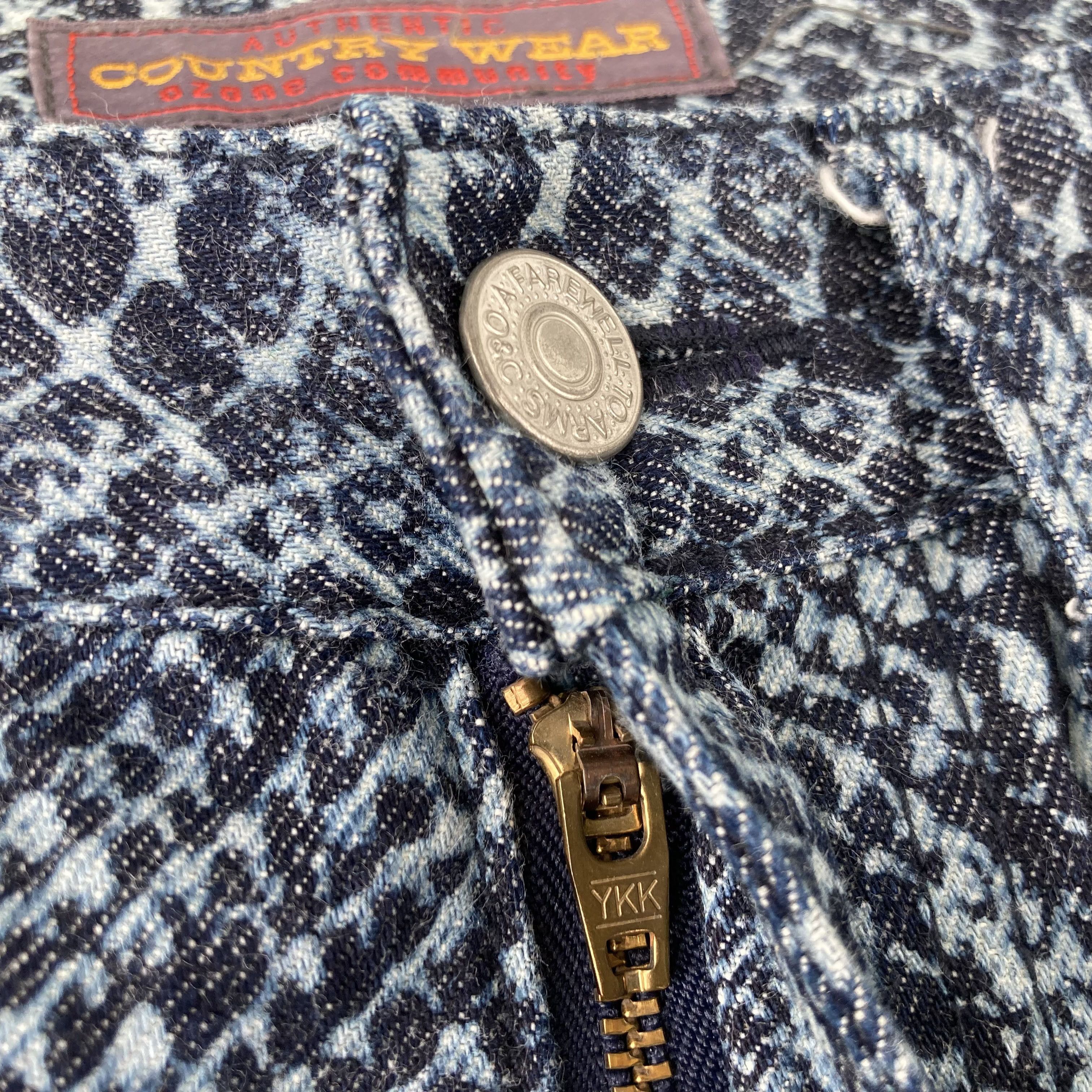 Hysteric Glamour × Japanese Brand × Vintage 25x31 Vtg Ozone Community Snakes Print Flare Bootcut Jeans Size 25" / US 0 / IT 36 - 7 Thumbnail