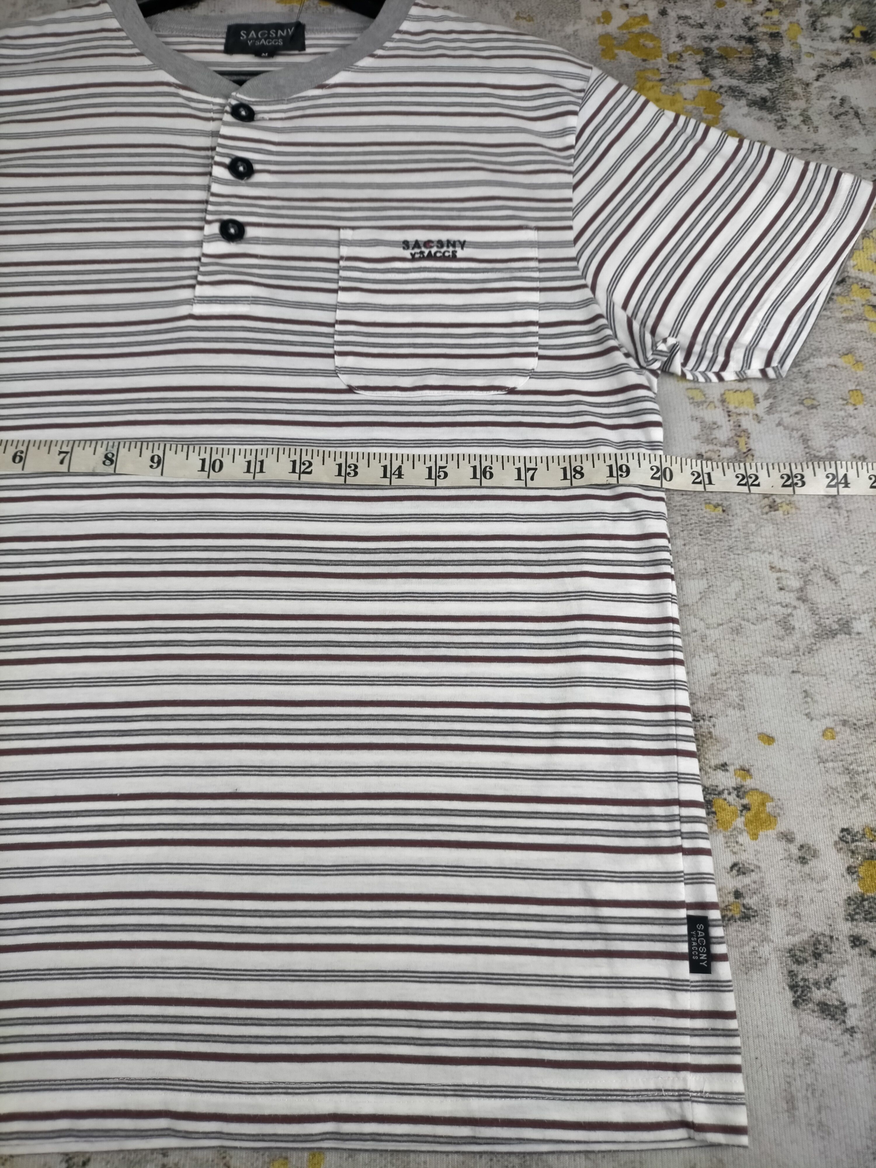 Yohji Yamamoto 🔥Y'saccs Vintage Button Single Pocket Stripe Tshirt Size US M / EU 48-50 / 2 - 7 Thumbnail