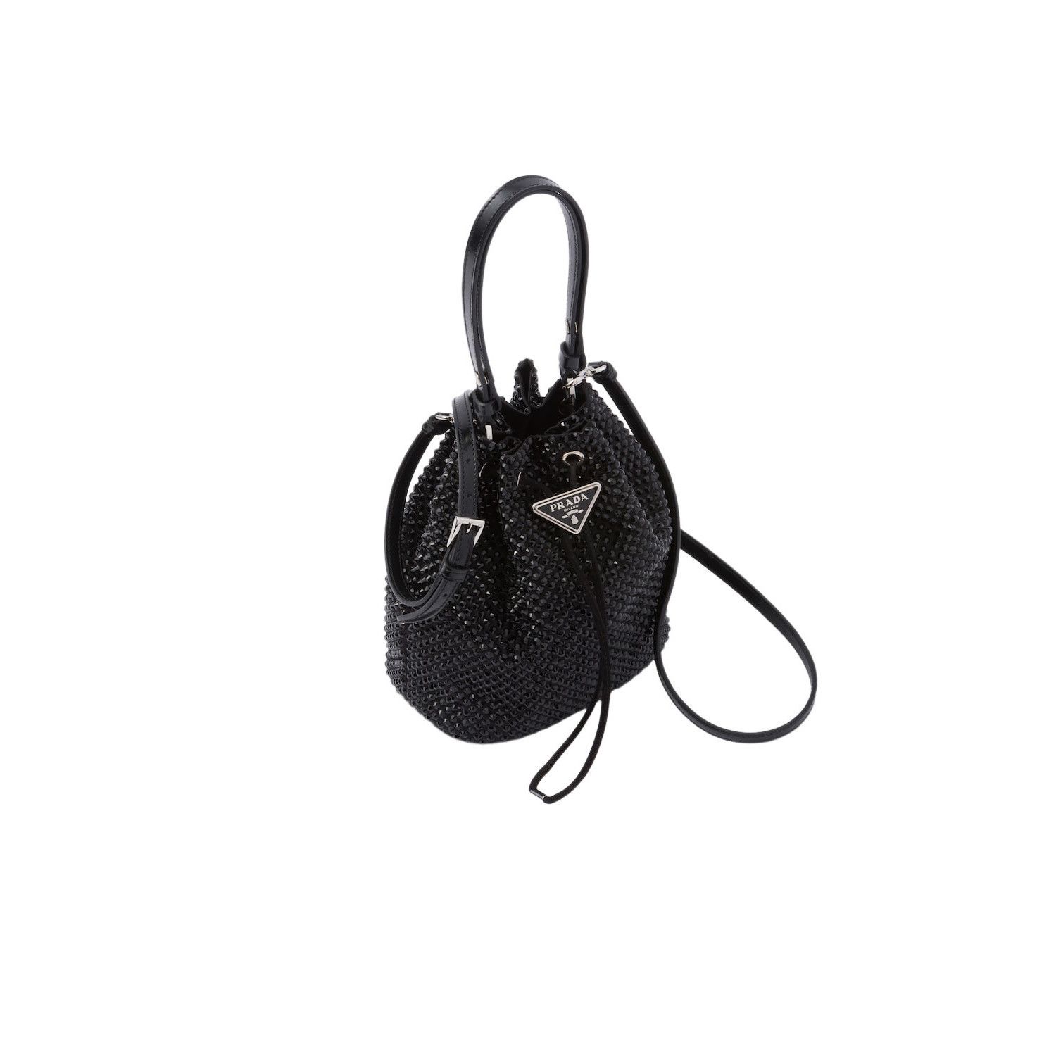 Prada PRADA $3750 Black Satin WIth Crystals Mini Top Handle Bag Ne Size ONE SIZE - 2 Thumbnail