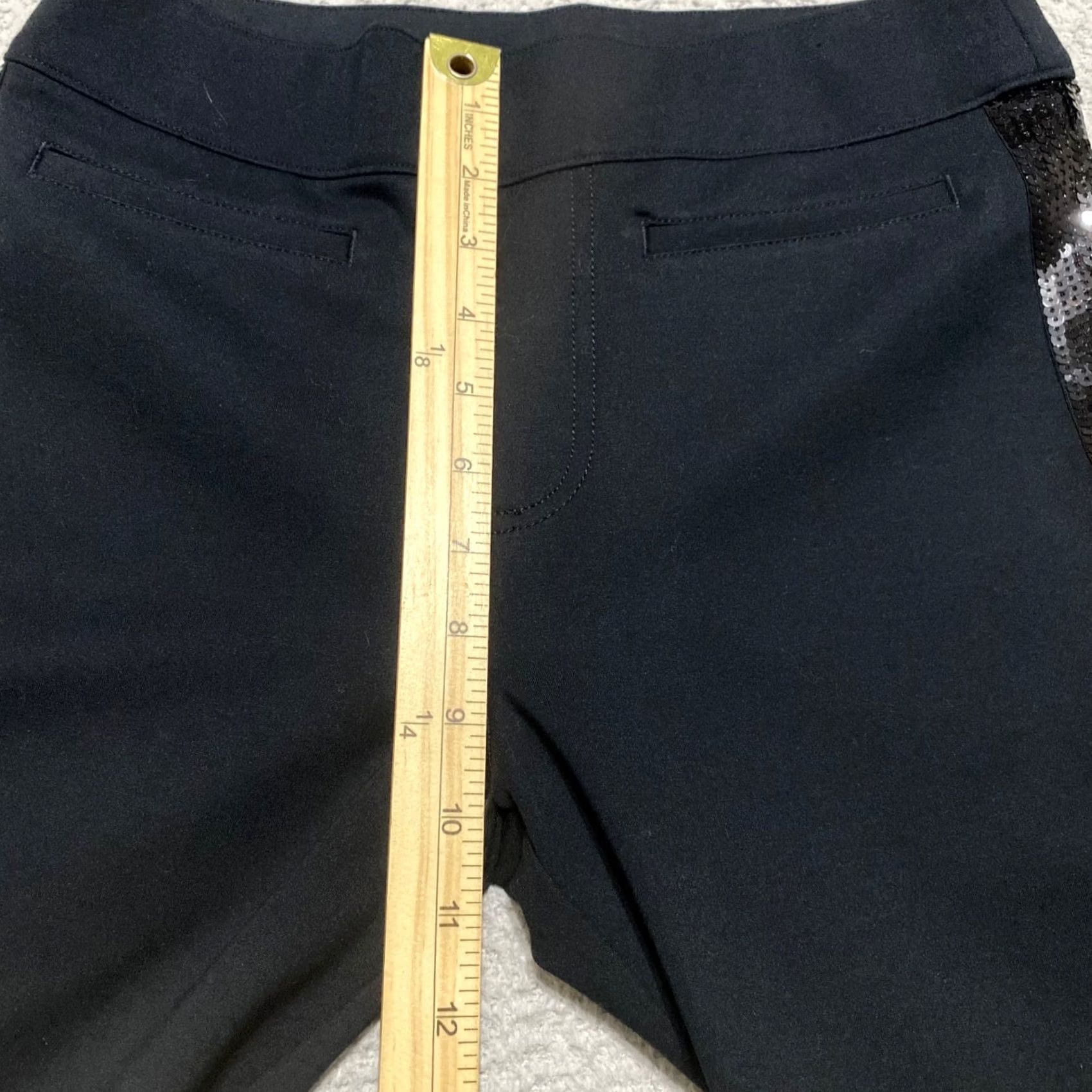 Spanx Spanx Womens Leggings Black Sequin Stripe Slim Pull On XS S Image: Spanx Womens Small Pants Black Leggings Black Skinny Sequin Striped Pull On Size 42" / US 20 - 7 Thumbnail