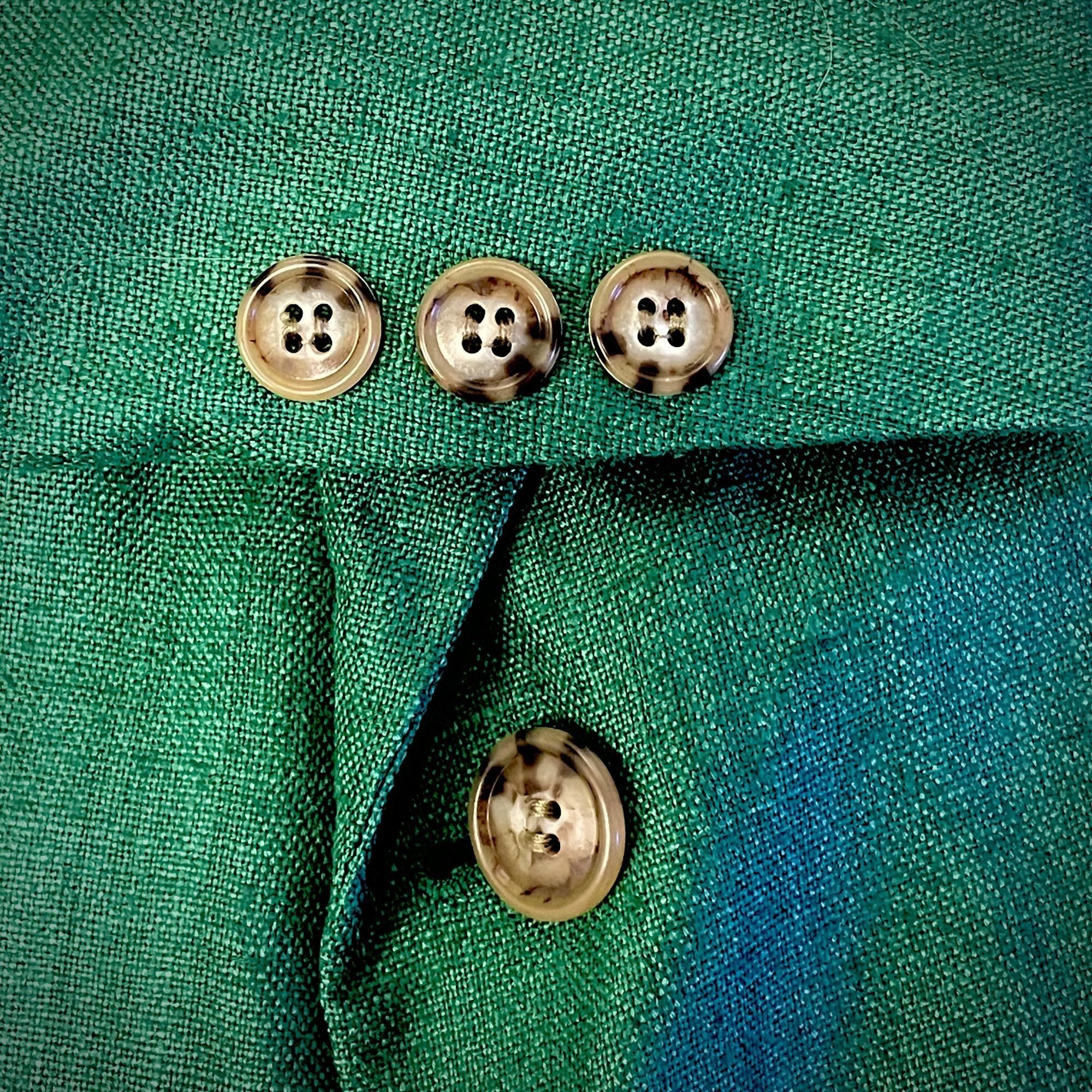 Other Vtg CHRISTMAS GREEN Sport Coat HOLIDAY Silk Linen Jacket Size 44L - 4 Thumbnail