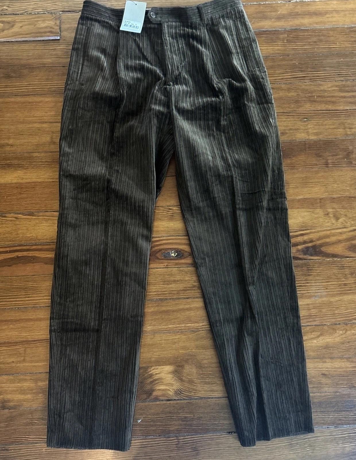 Other Newboxer Italia Brown Corduroy Pants Dead Stock NWT Size 40 Size US 32 / EU 48 - 1 Thumbnail