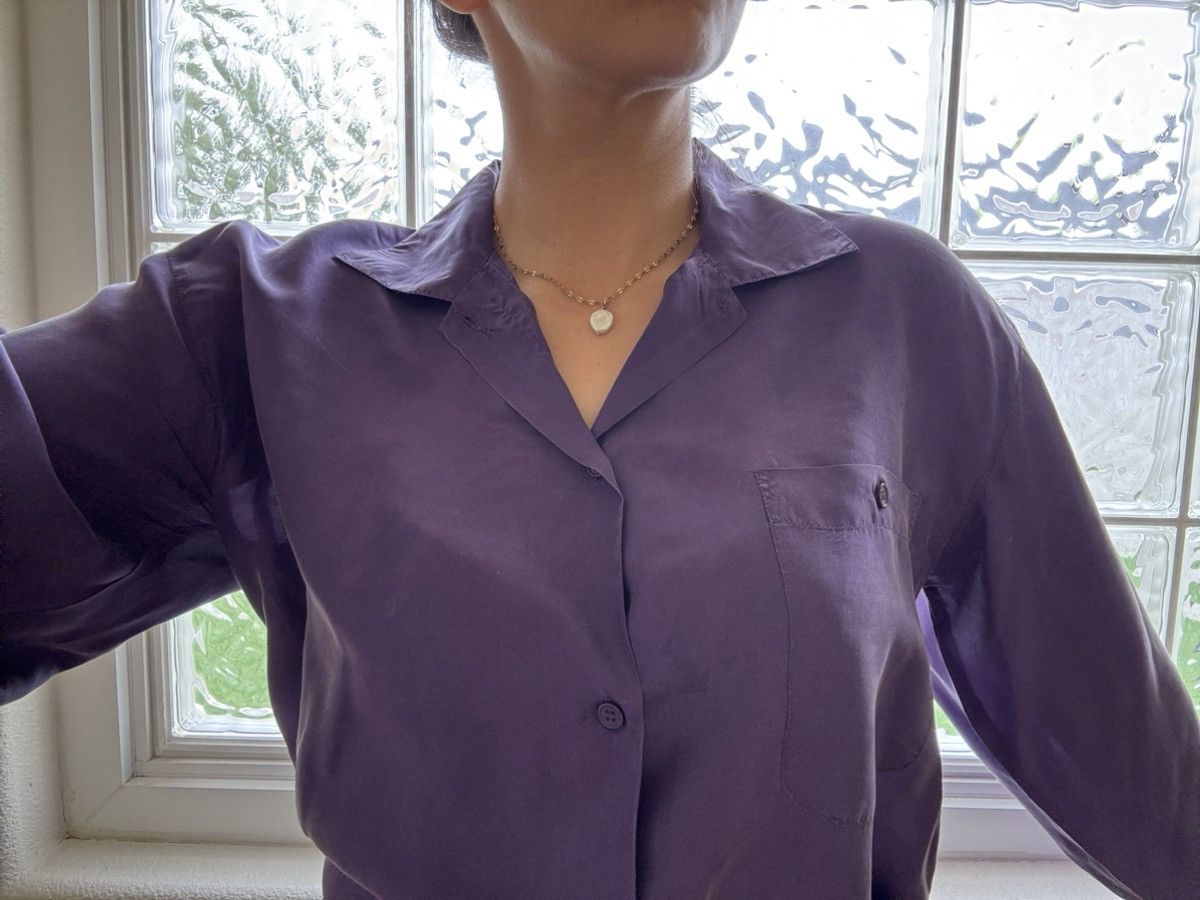 Vintage SCNY women’s vintage plum purple 100% silk long sleeve Size M / US 6-8 / IT 42-44 - 1 Thumbnail