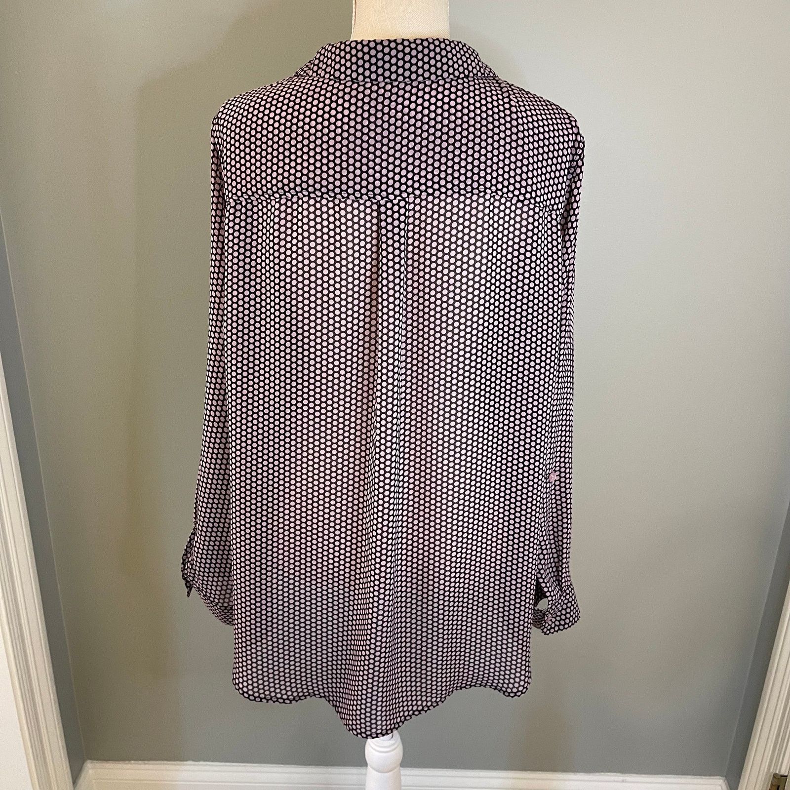 Nanette Lepore Nanette Lepore Tab Sleeve Semi Sheer Button Front Shirt, 2X Size XXL / US 16-18 / IT 52-54 - 5 Thumbnail