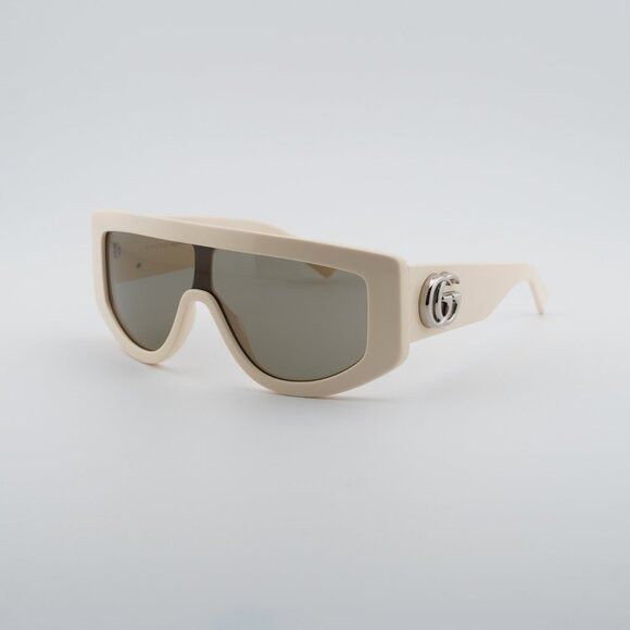 Gucci Gucci GG1950S 004 Sunglasses Ivory Shield Frame, Brown Lense Size ONE SIZE - 7 Thumbnail
