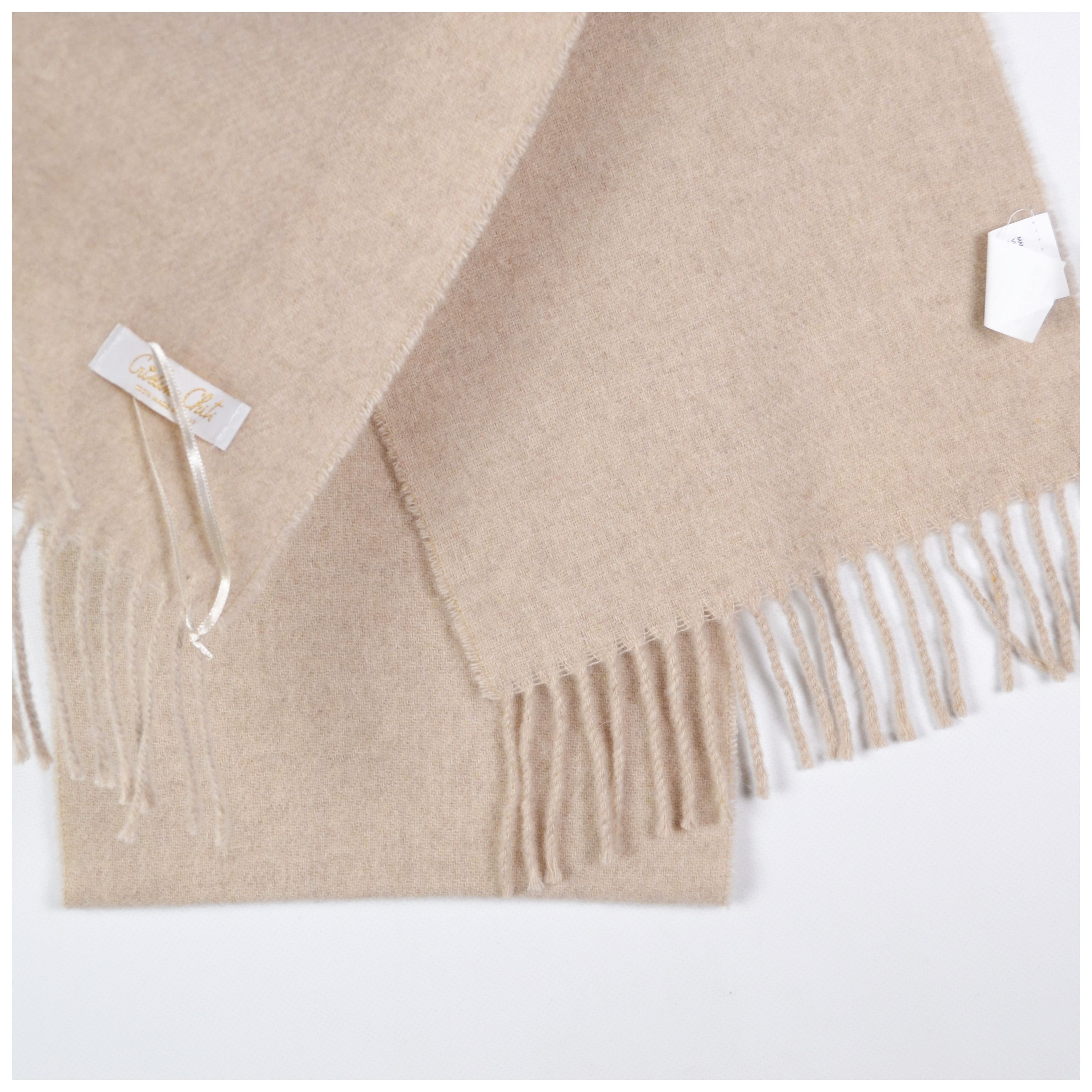 Other Cristina Chiti Beige Wool/Cashmere Scarf Light Beige Size ONE SIZE - 7 Thumbnail
