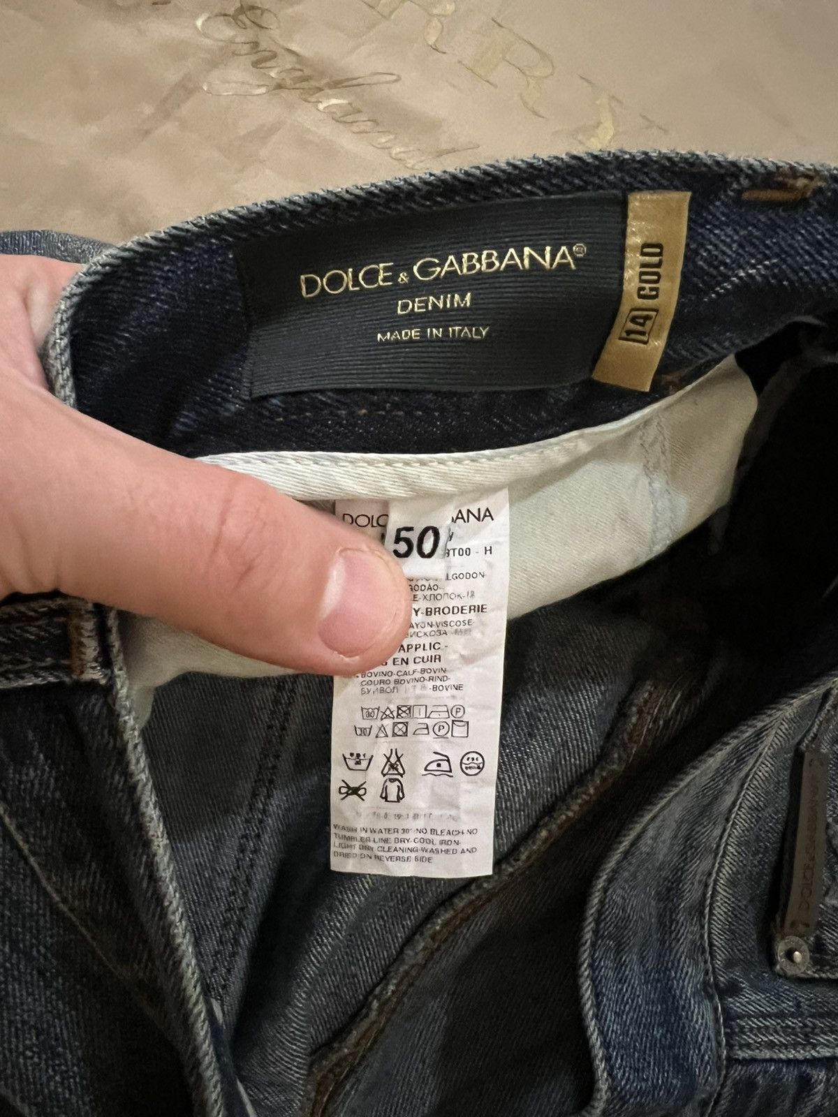 Dolce & Gabbana Dolce & Gabbana Navy Blue Angel Applique Ripped size 50 Size US 34 / EU 50 - 4 Thumbnail