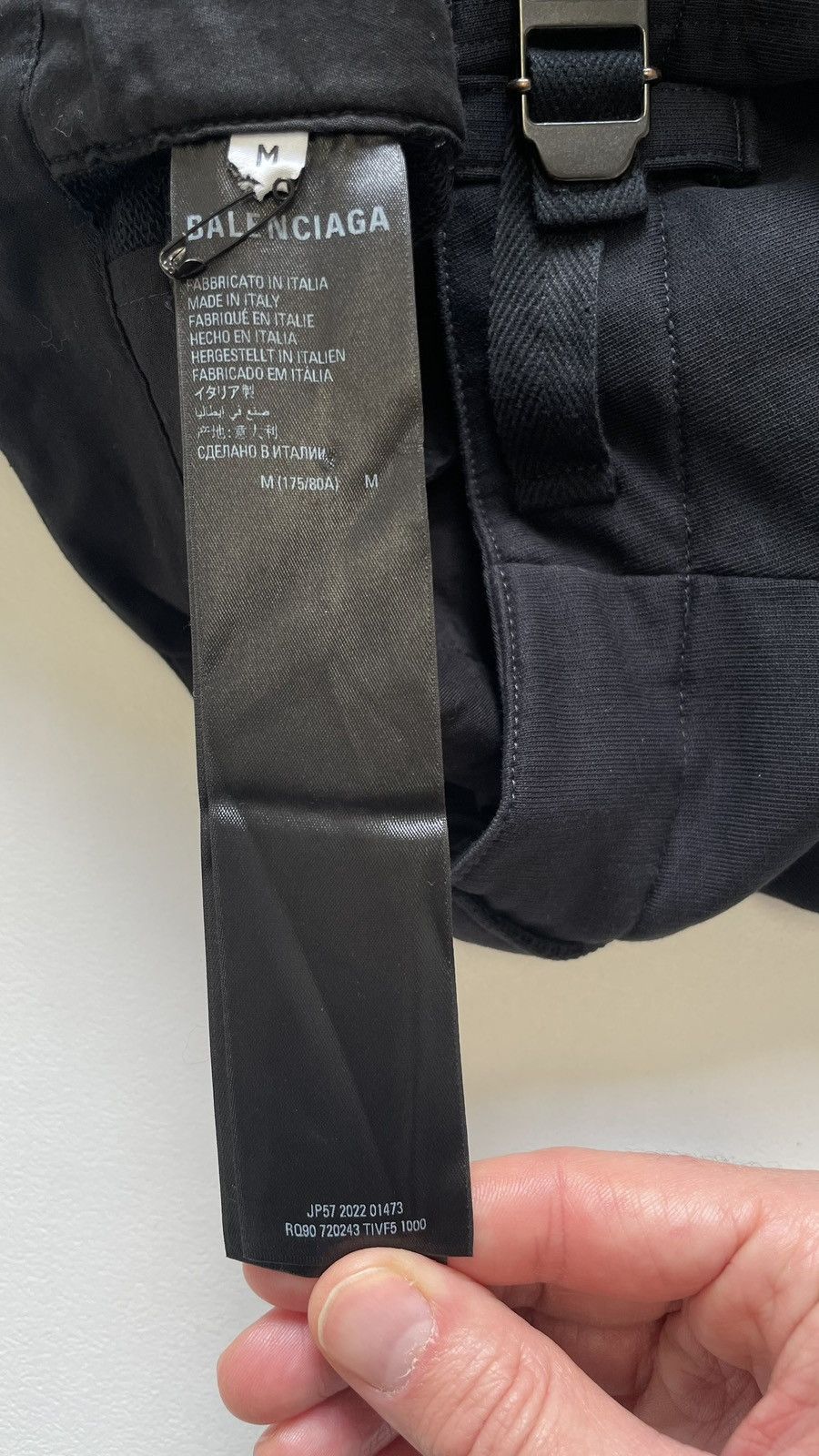 Balenciaga 2022 Wide Leg Black Jersey Cargo Pants Size US 34 / EU 50 - 11 Thumbnail