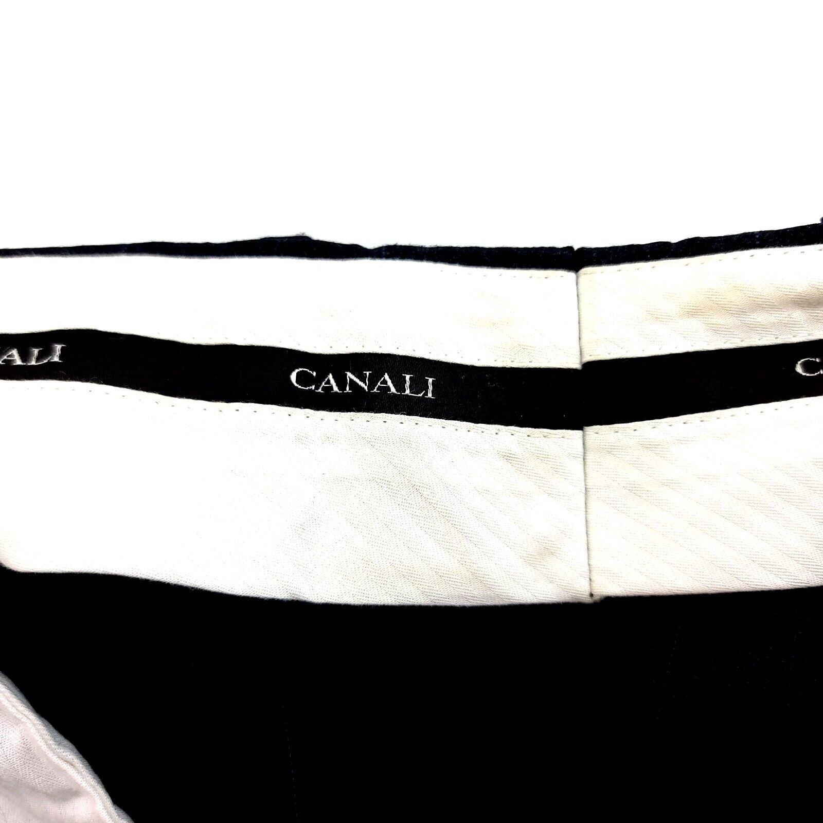 Canali DAMAGED Canali Wool Twill Gray W/ Blue Windowpane Pleated Dr Size 40R - 5 Thumbnail
