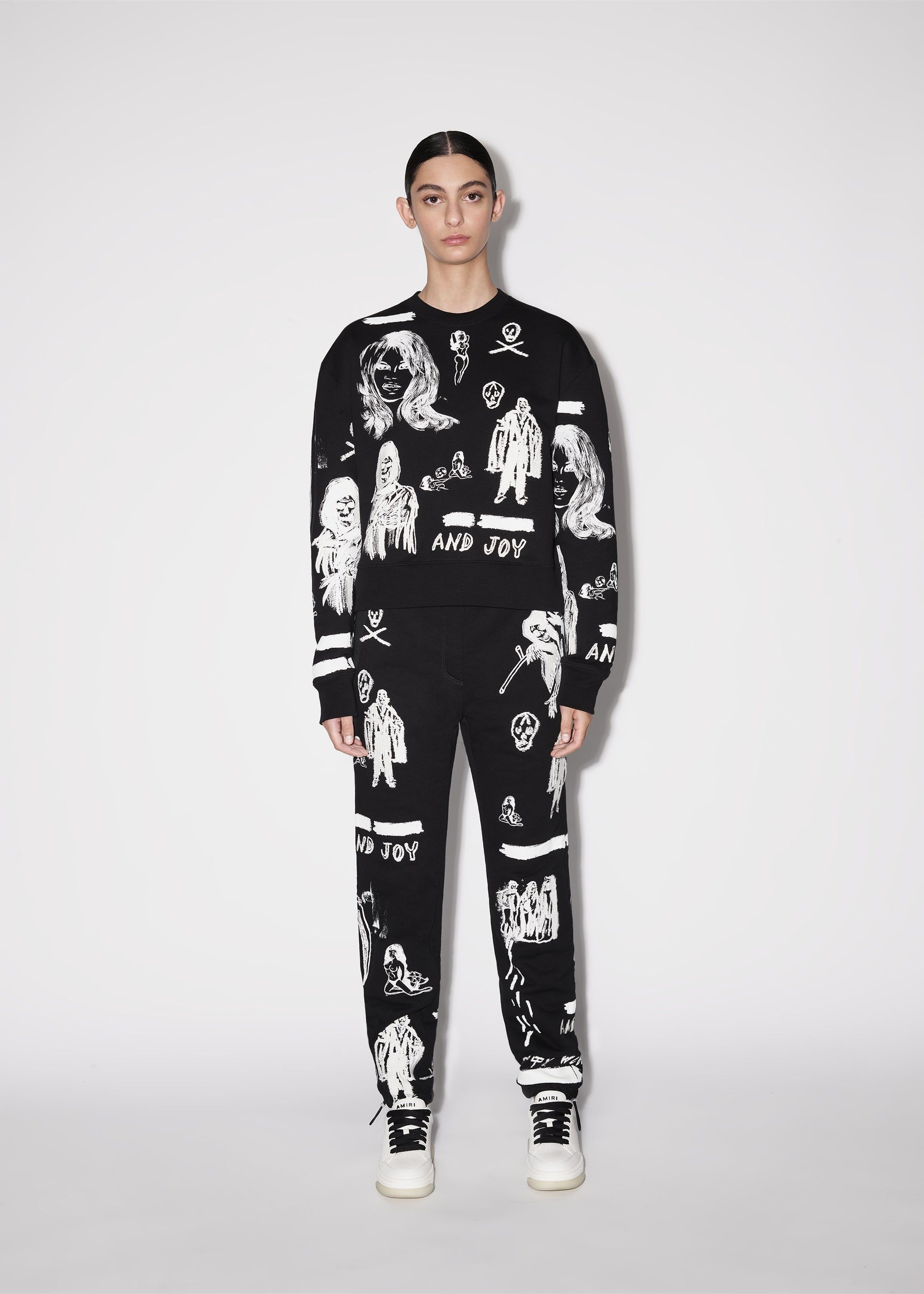 Amiri × Wes Lang o1w1db10125 Unisex Sweater in Black/White Size XL / US 12-14 / IT 48-50 - 5 Thumbnail