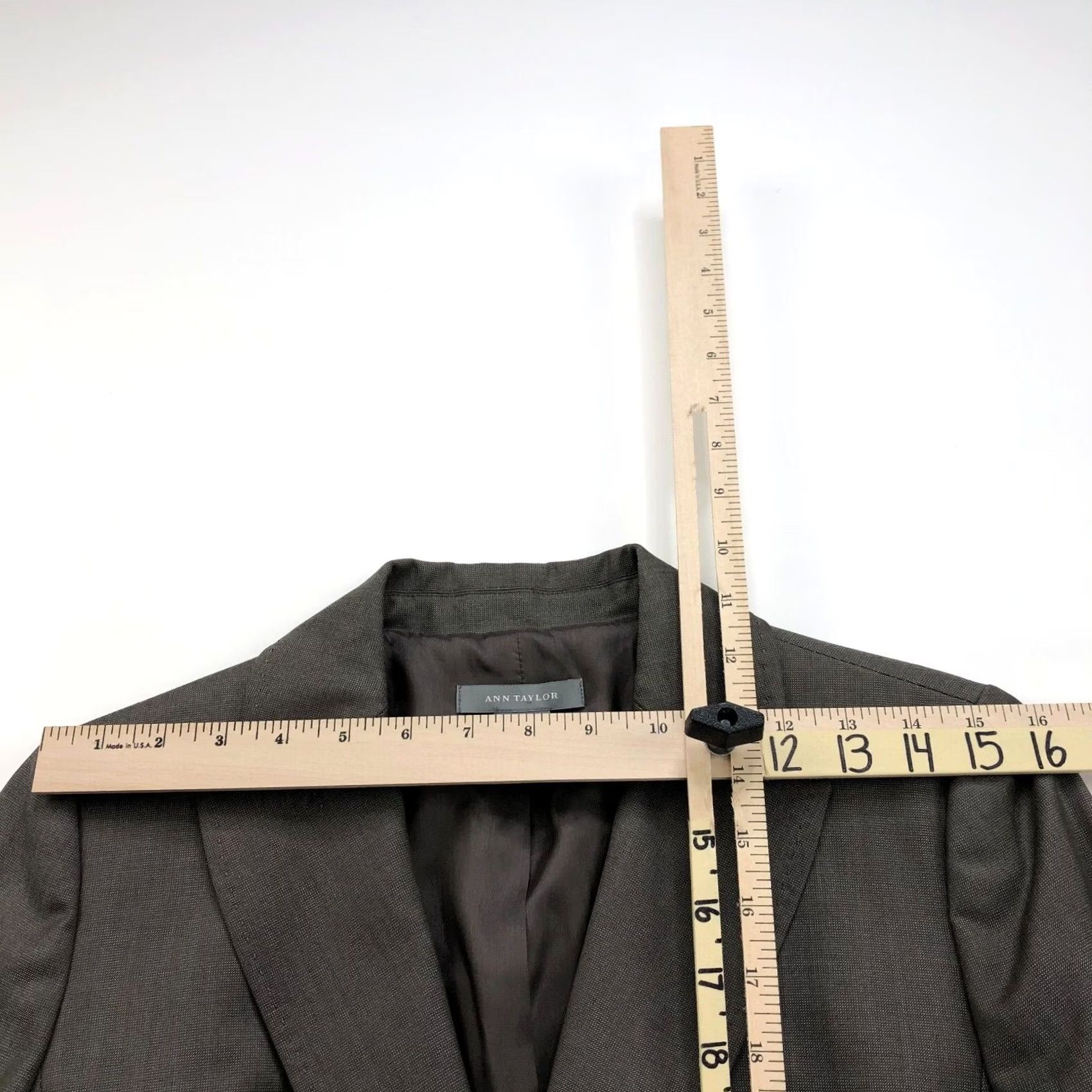 Ann Taylor Ann Taylor Brown Womens Wool Blend Two Button Blazer Jacket Size 4 Mid-Length Button Closure Wool Outer Shell Knit Fabric Size S / US 4 / IT 40 - 3 Thumbnail