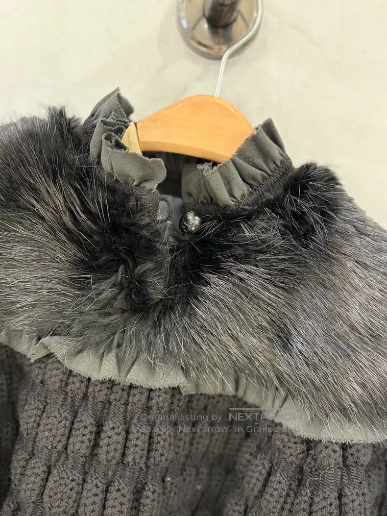 Fendi Fendi Wool and Mink Fur Short Cloak Size XS / US 0-2 / IT 36-38 - 2 Thumbnail