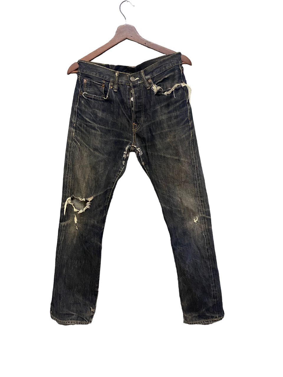 45rpm 💥BEST OFFER💥VINTAGE 45 RPM DISTRESSED DENIM JEANS Size US 28 / EU 44 - 1 Thumbnail