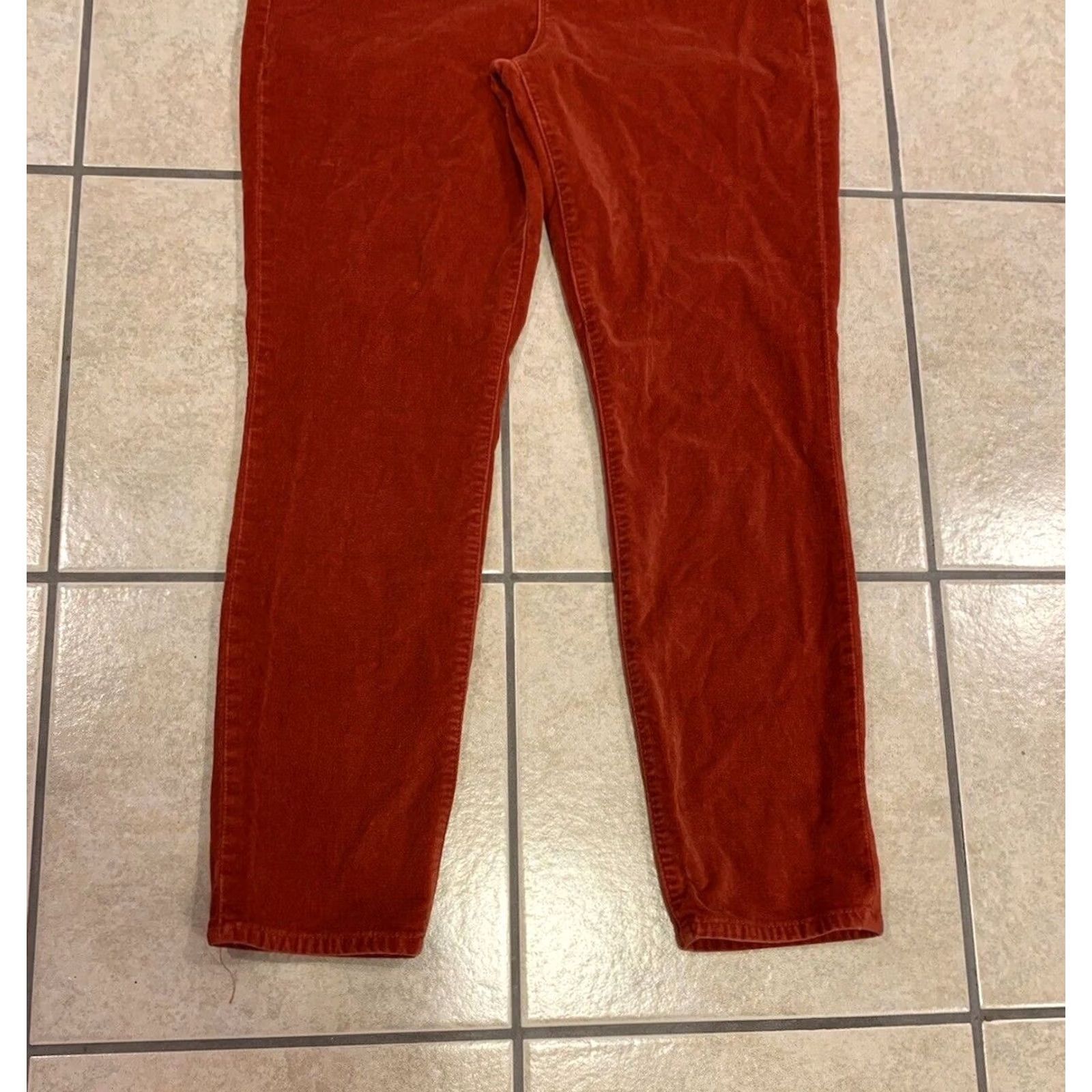 J.Crew J.CREW Women's Pants Toothpick Velour 29 Red Orange 32x26 Slim Fit Casual Workwear Size 29" - 4 Thumbnail