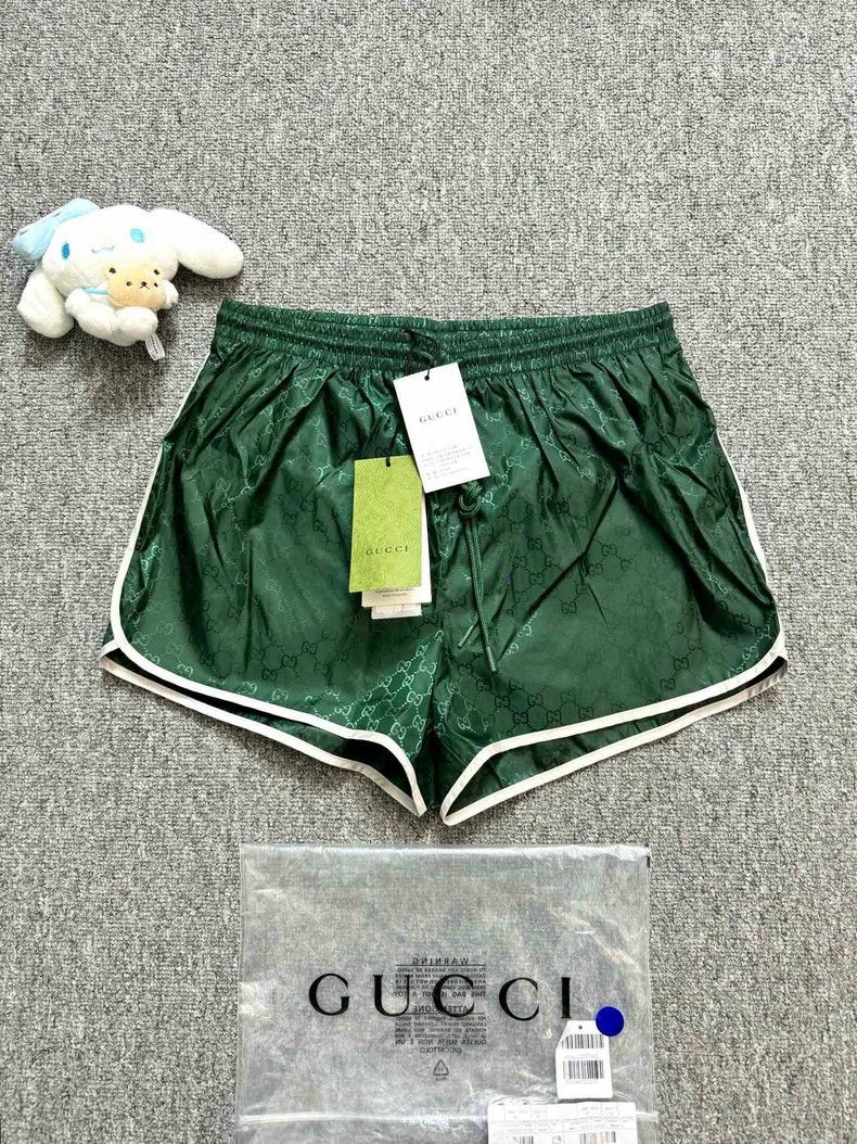 GucciGreen double G dark pattern full logo bullet shorts 25