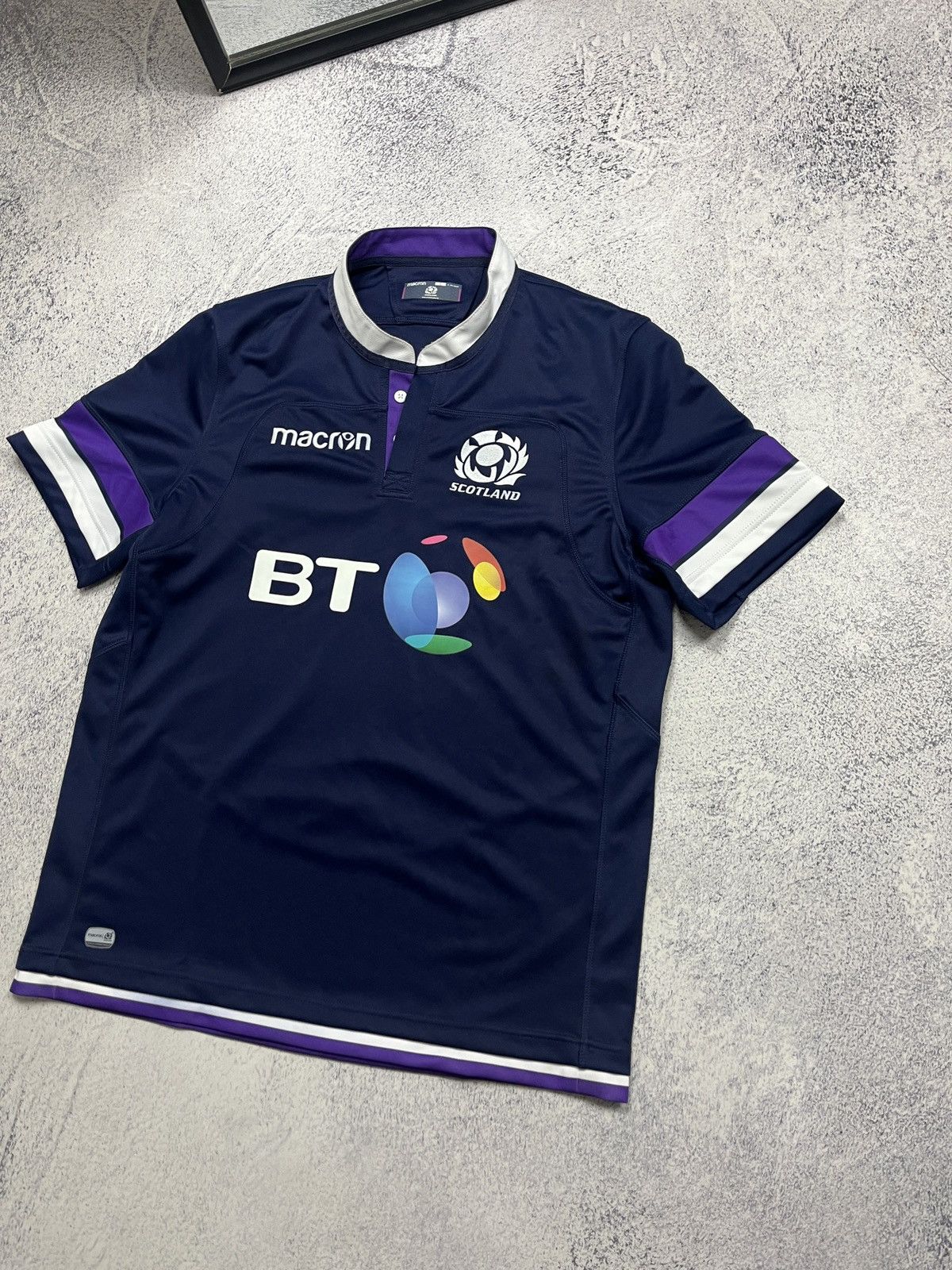 Vintage Macron Scotland Rugby Jersey Tee Rare Y2k Drill Hype Size US L / EU 52-54 / 3 - 3 Thumbnail