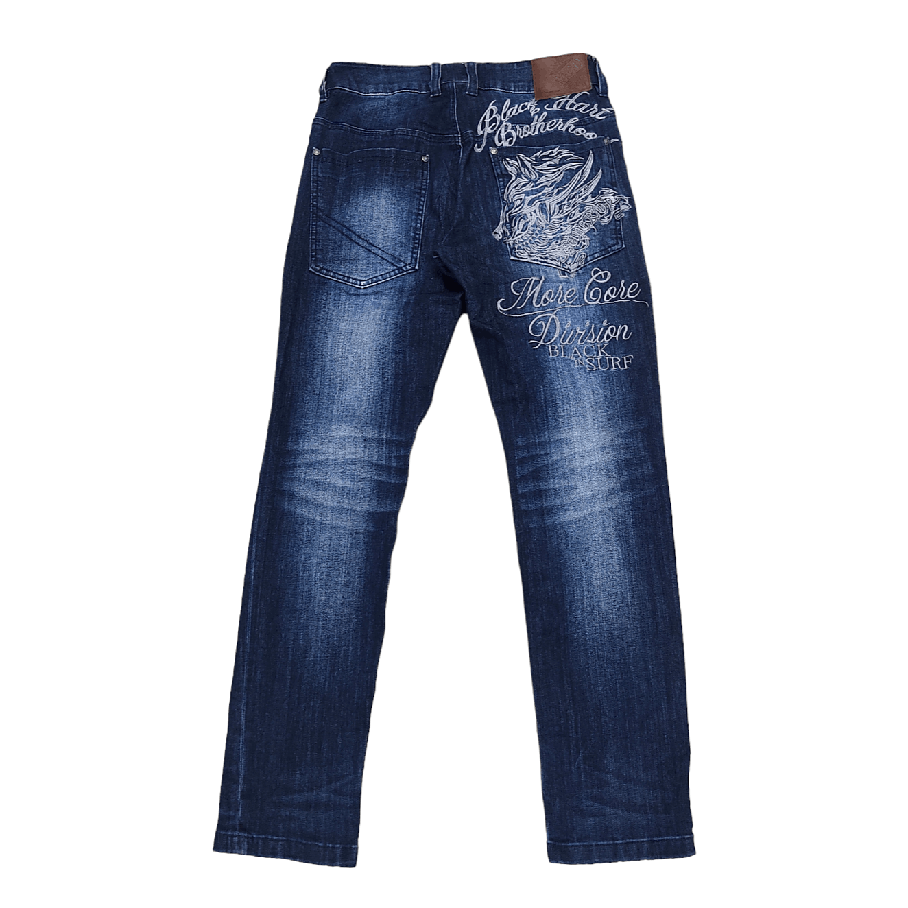 image of Edition Japan x Surf Style M.c.d Hardcore Surf Style Embroidered Denim Pants in Blue (Size 32)