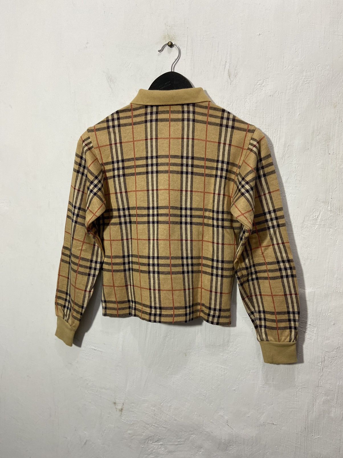 Burberry × Vintage Burberrys Nova Check Polo Shirt Long Sleeve Size M / US 6-8 / IT 42-44 - 3 Thumbnail