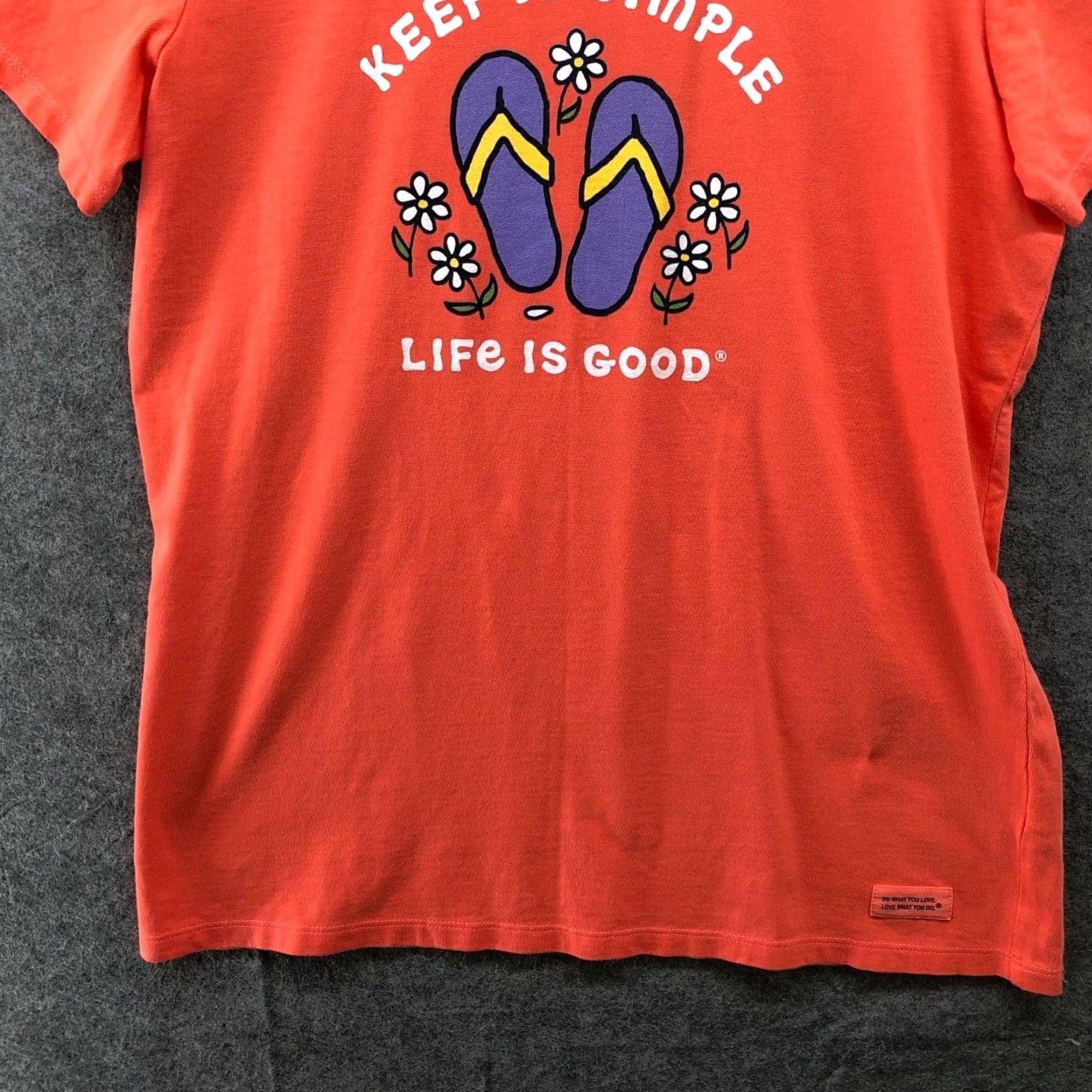 Life is Good Life Is Good Women's T-Shirt M Crew Neck Short Sleeve Cotton Beach Vacation Orange Summer Size M / US 6-8 / IT 42-44 - 4 Thumbnail