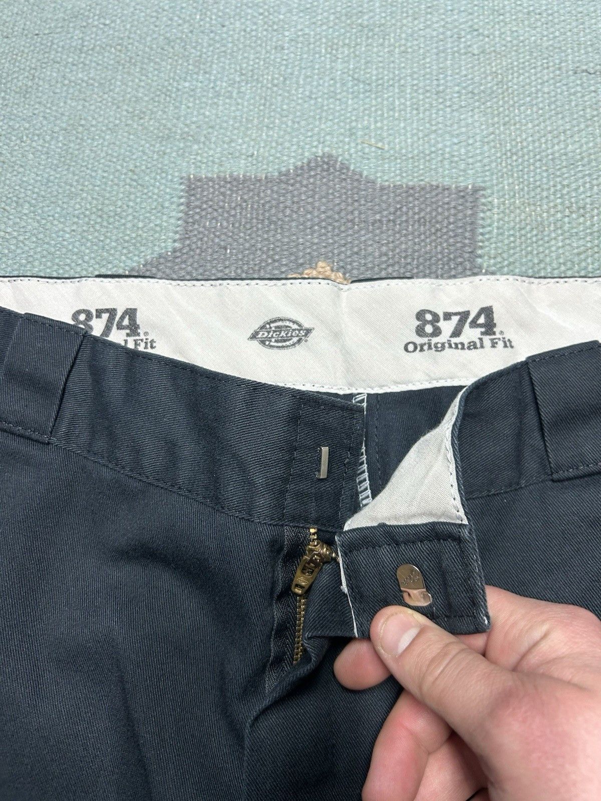 Vintage Dickies 874 original fit work pants black straight 38x31 Size US 38 / EU 54 - 4 Thumbnail