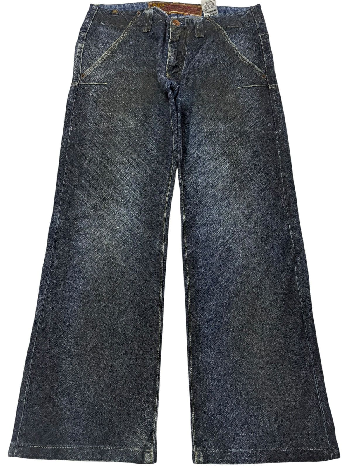 Vtg NFY Notify Oil Washed Jeans