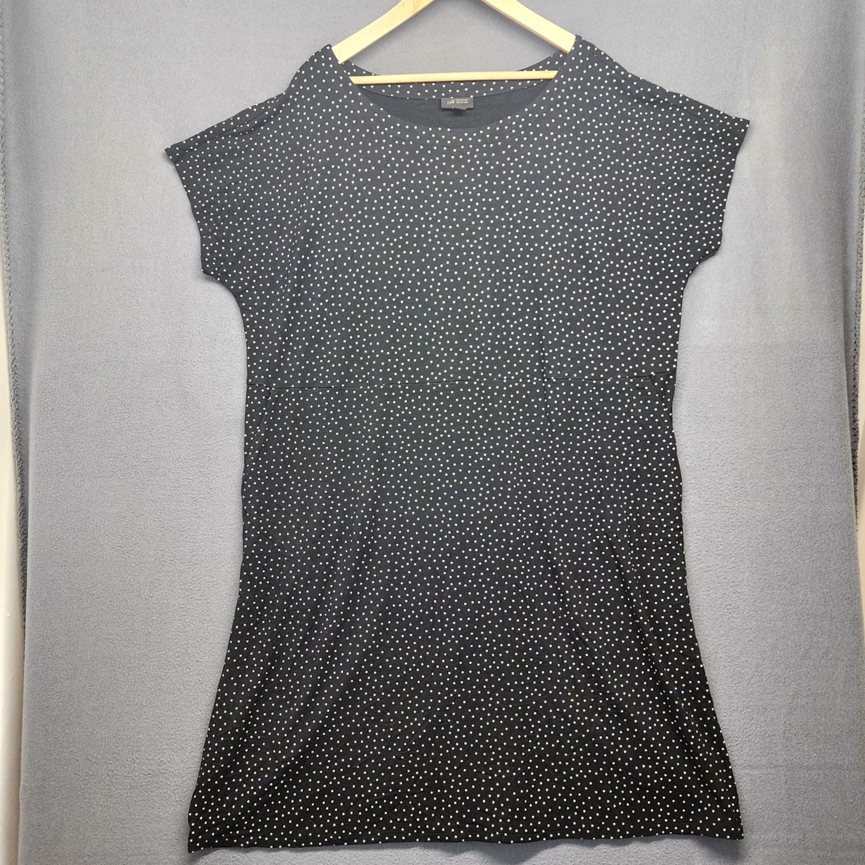 J. Jill VINTAGE J. Jill Wearever Collection Dress 2XL Black Polka Dot Shift Short Sleeve Pockets Midi Women Mens? Size XXL / US 16-18 / IT 52-54 - 2 Thumbnail