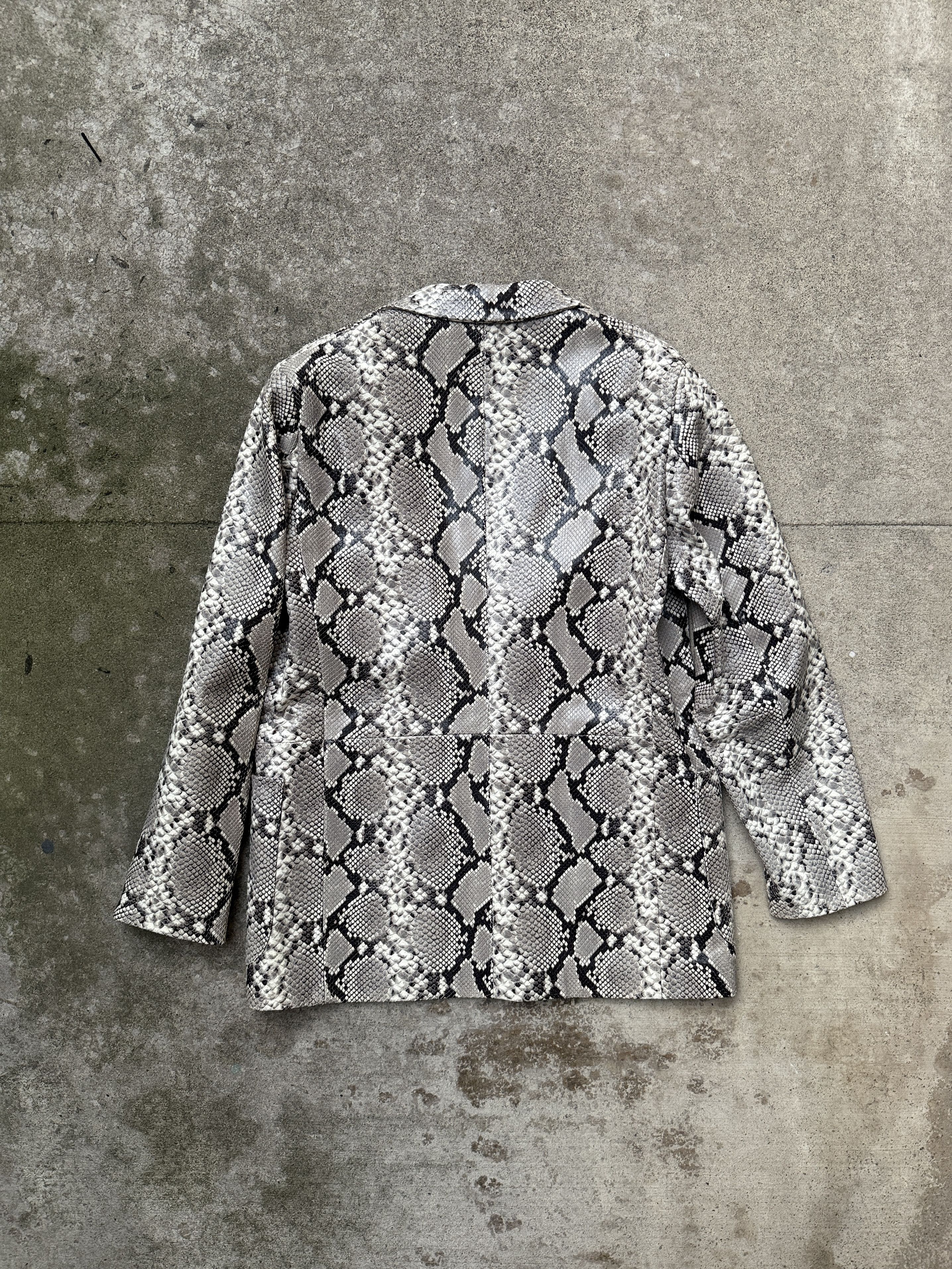 SECOND/LAYER Leather Snakeskin Blazer Jacket Python Sz 50