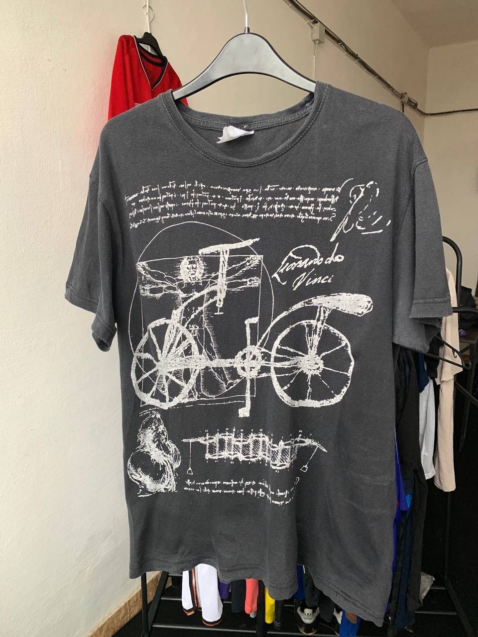 Leonardo Da Vinci vintage bicycle t shirt art italy