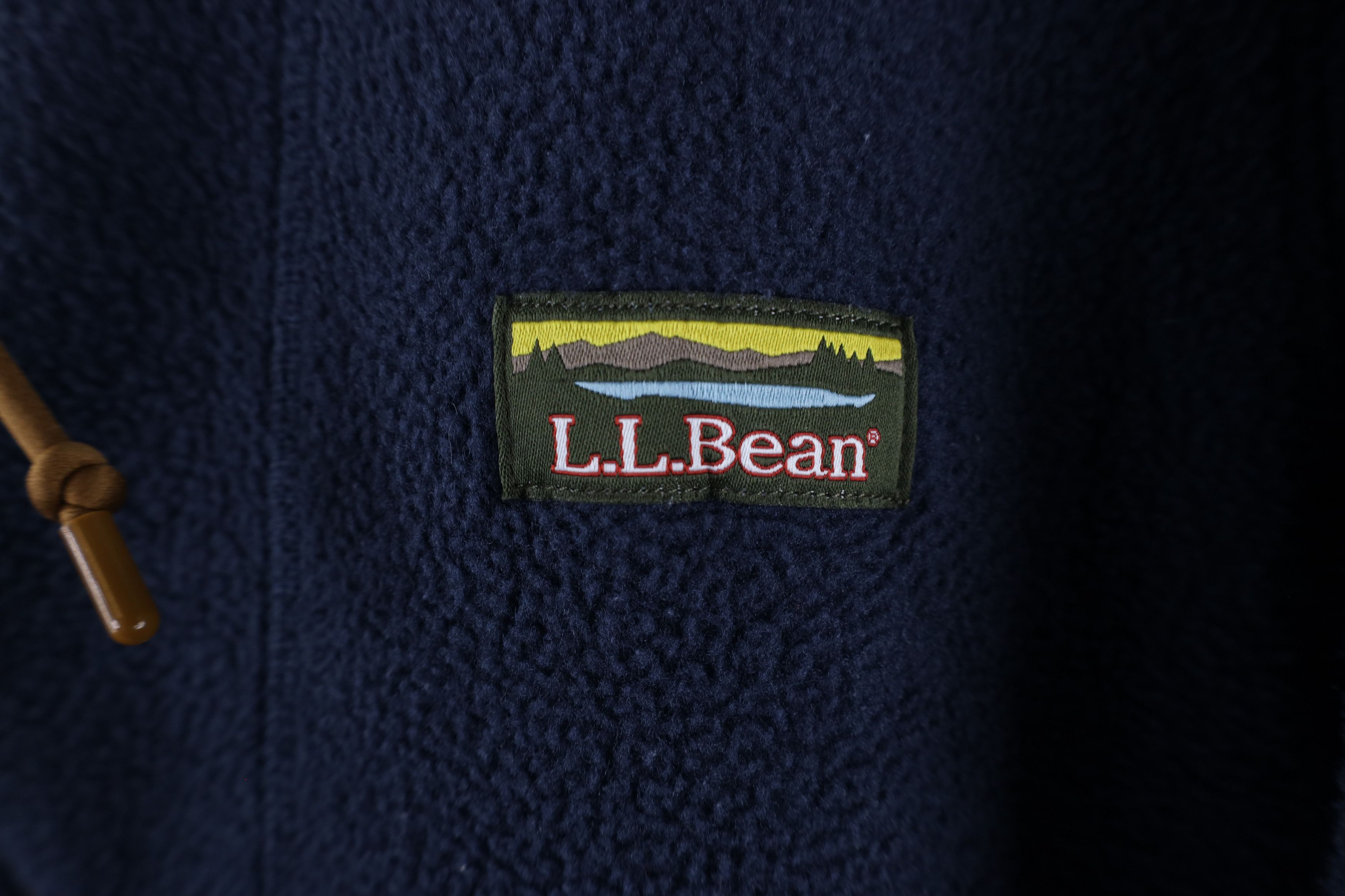 L.L. Bean × Vintage Vintage LL Bean Spell Out Half Zip Fleece Hoodie Blue Size US L / EU 52-54 / 3 - 4 Thumbnail