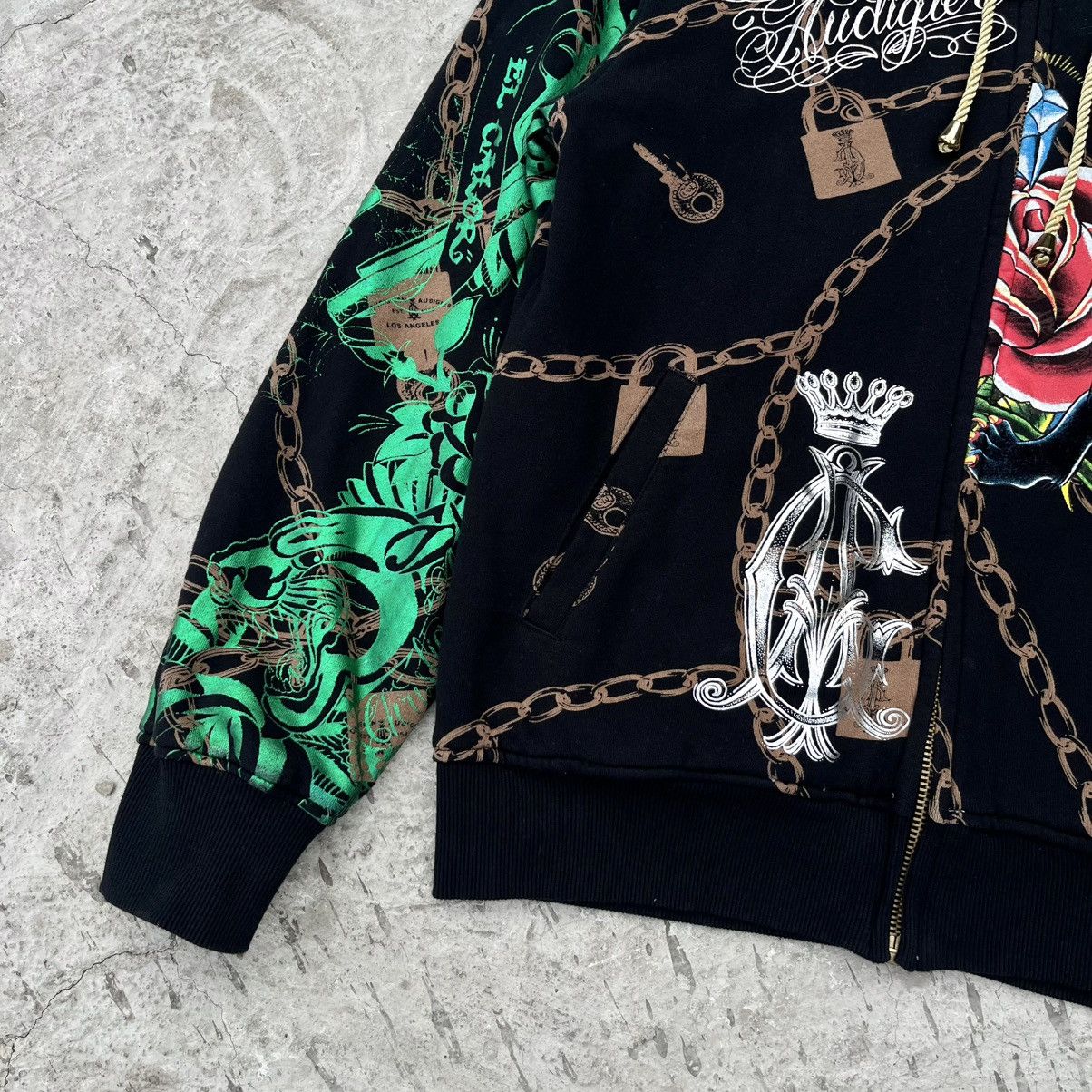 Christian Audigier Christian Audigier Tatoo Reversible Zip Hoodie Size US L / EU 52-54 / 3 - 3 Thumbnail