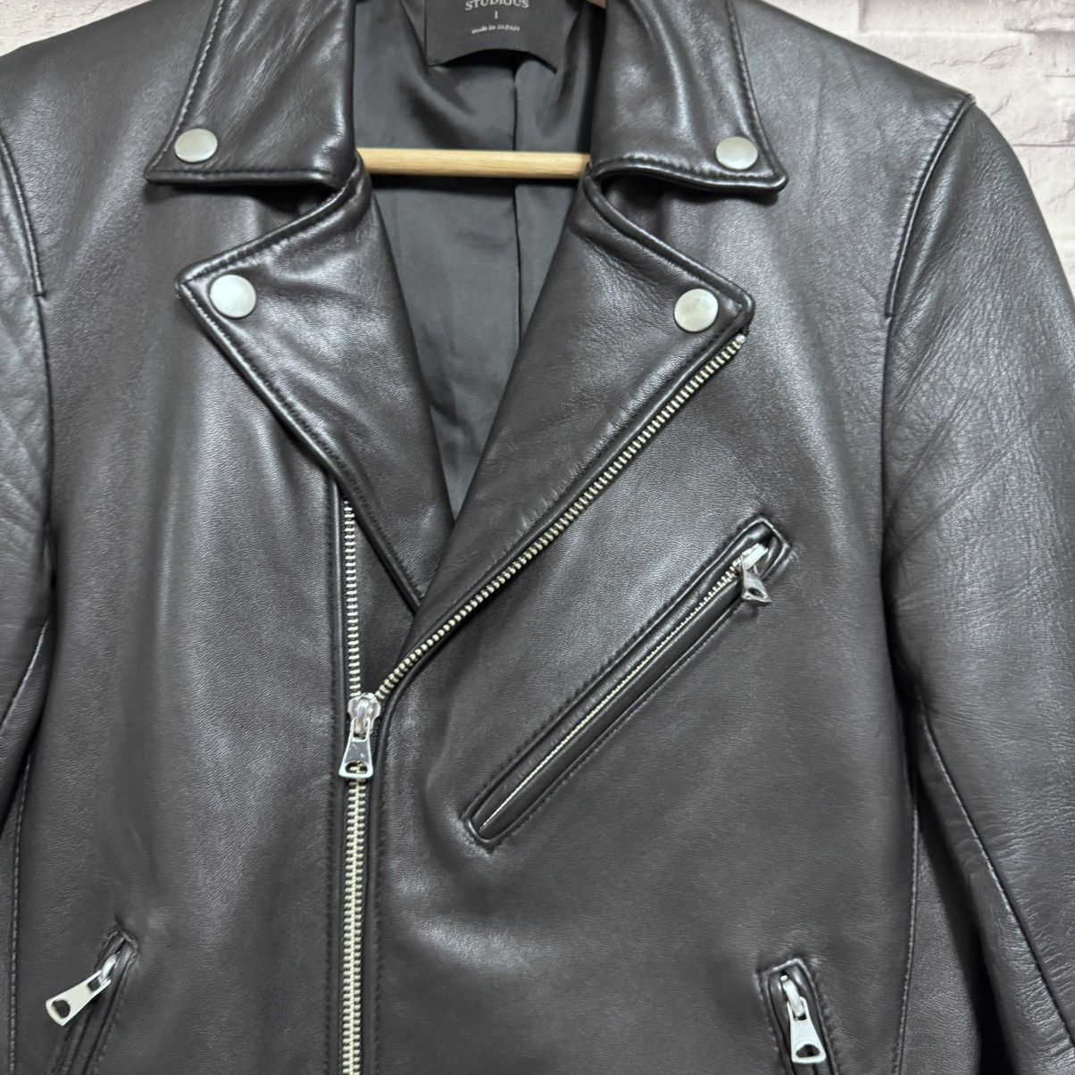 STUDIOUS Studious Japan Sheepskin Leather Biker Jacket Size US XS / EU 42 / 0 - 7 Thumbnail