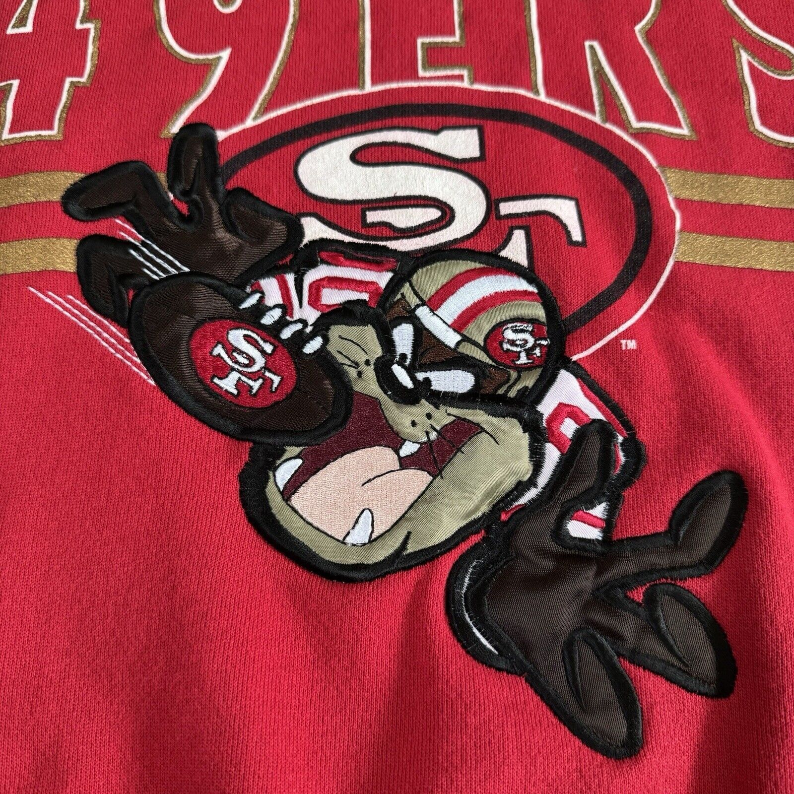 Vintage Vtg 1992 San Fran 49ers Taz Looney Tunes Crewneck Size Med Size US M / EU 48-50 / 2 - 2 Thumbnail