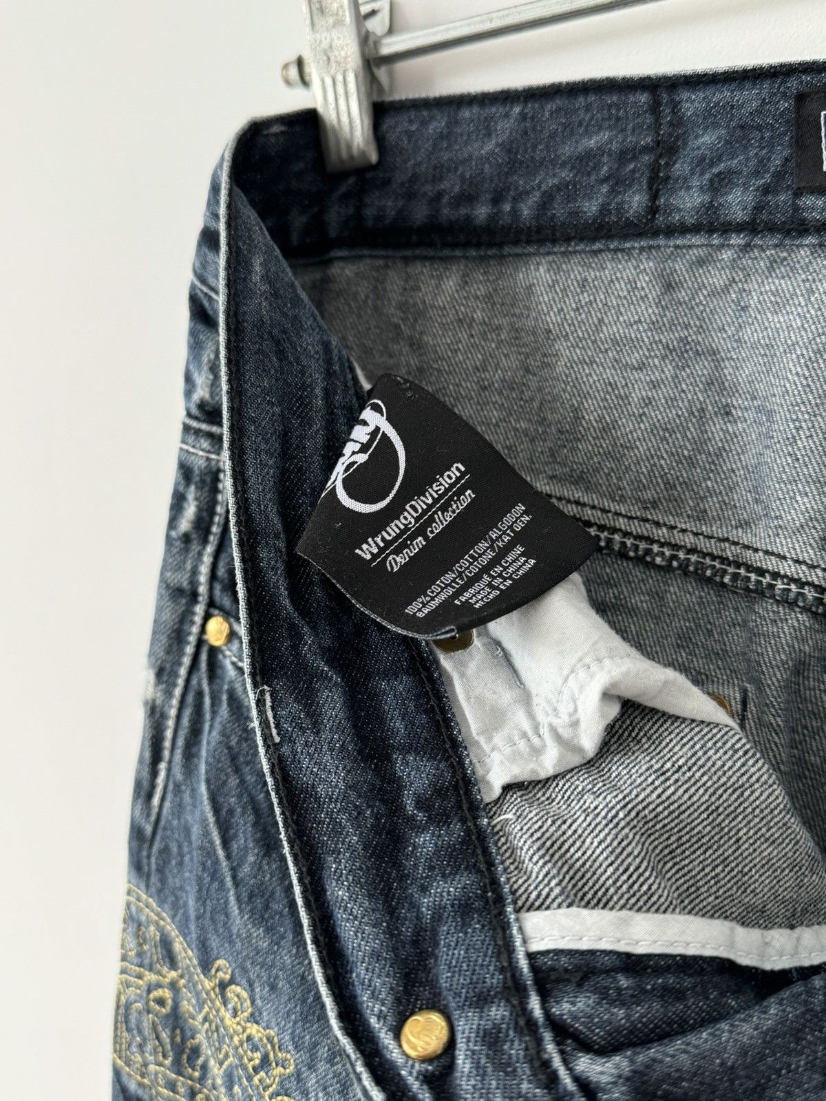 Japanese Brand × Vintage Vintage Y2K Style Wrung Division Graffiti Baggy Jeans Pants Size US 30 / EU 46 - 6 Thumbnail