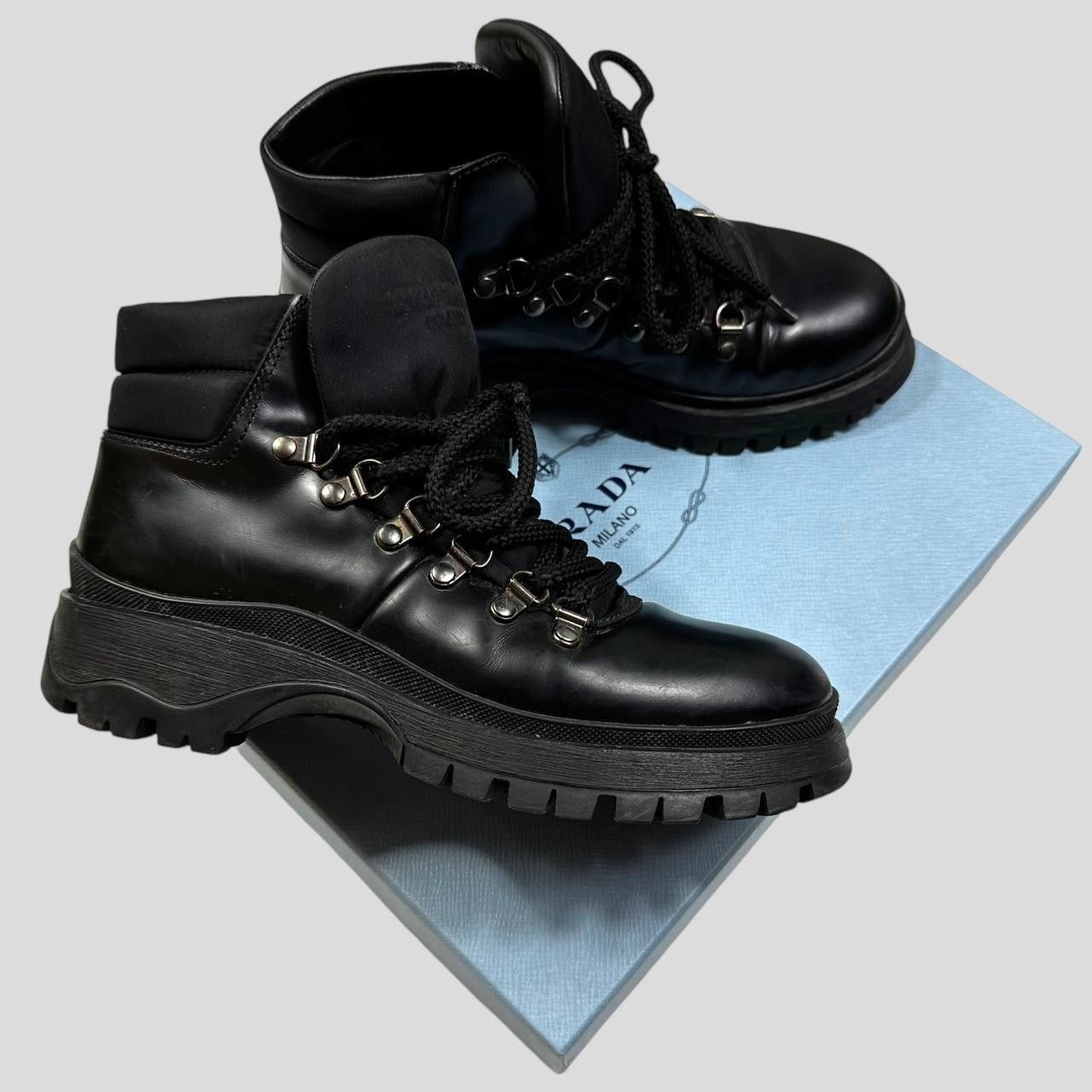 Prada Prada Milano 90’s Leather + Nylon Combat Boots - UK4 Size US 6.5 / IT 36.5 - 1 Thumbnail