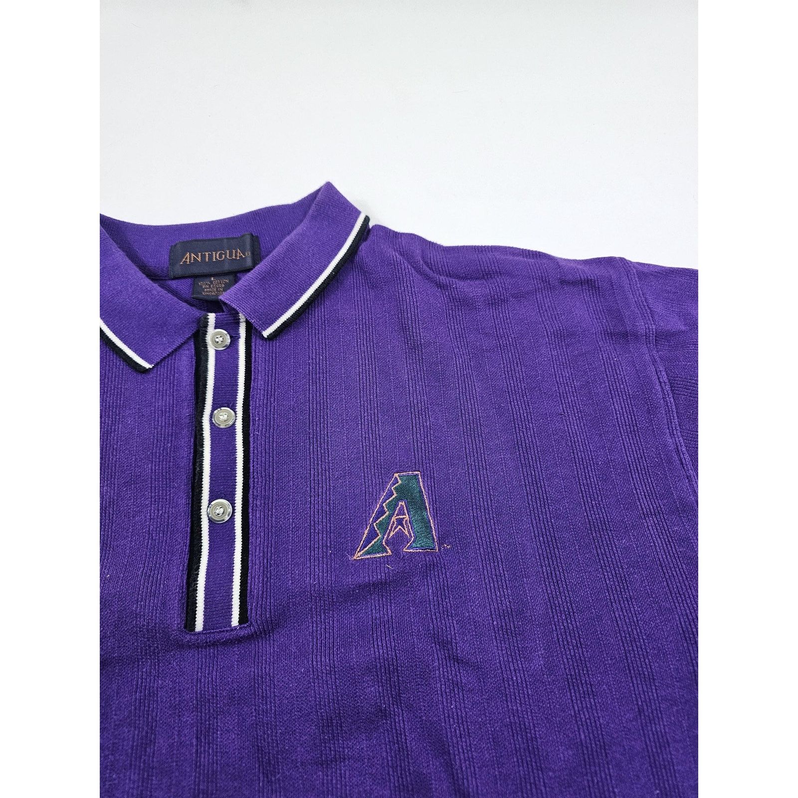Antigua Arizona Diamondbacks Polo Shirt, Purple Sz L, 1990s Size US L / EU 52-54 / 3 - 4 Thumbnail