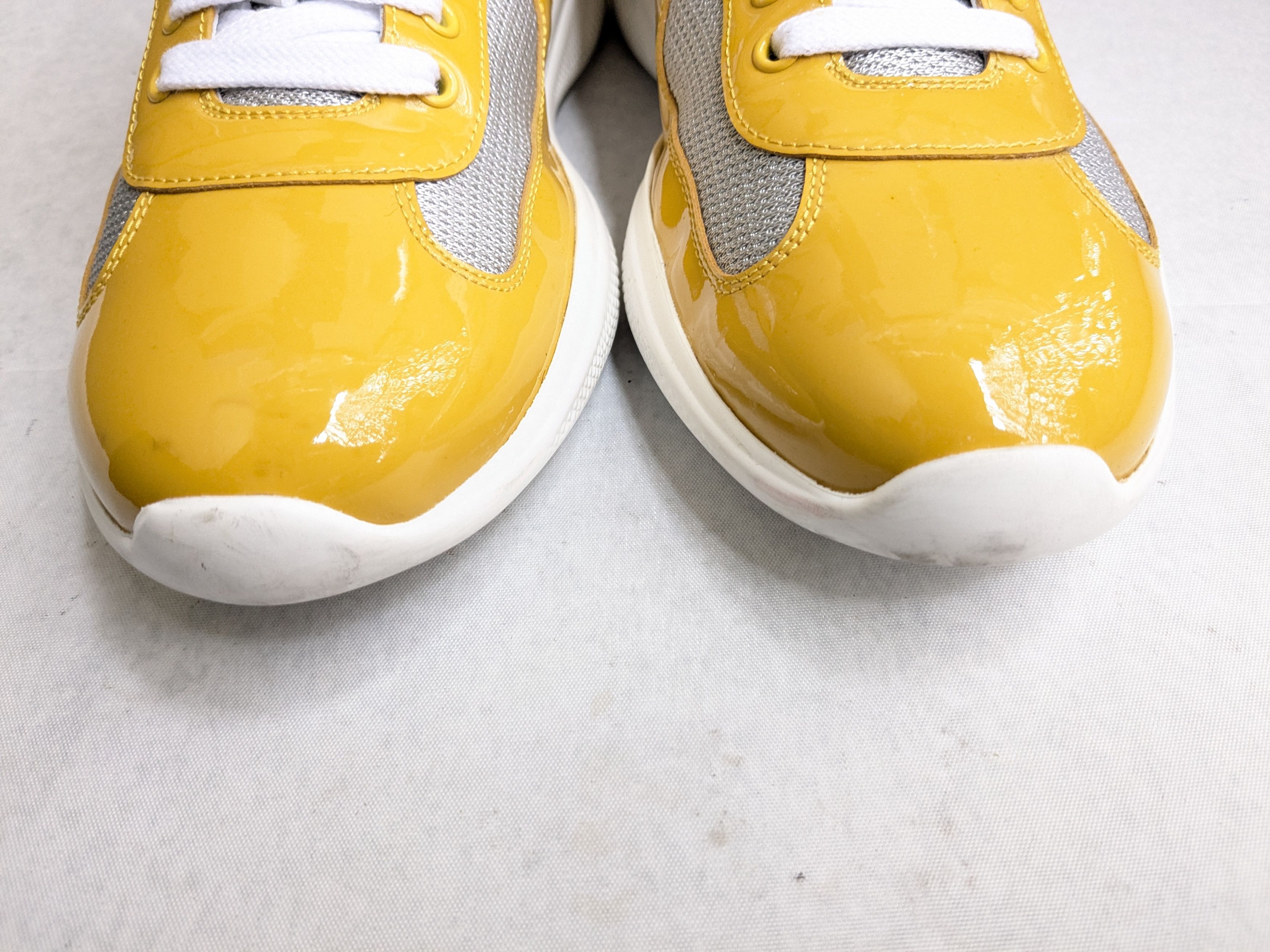 Prada America's Cup Yellow 9.5 Low Top Patent Leather