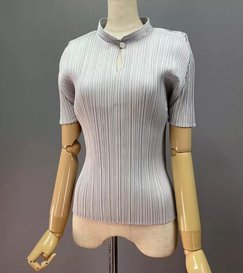 Issey Miyake issey miyake size:3 Silver cheongsam collar top 2506-Nexta Size XXS / US 00 / IT 34 - 2 Thumbnail