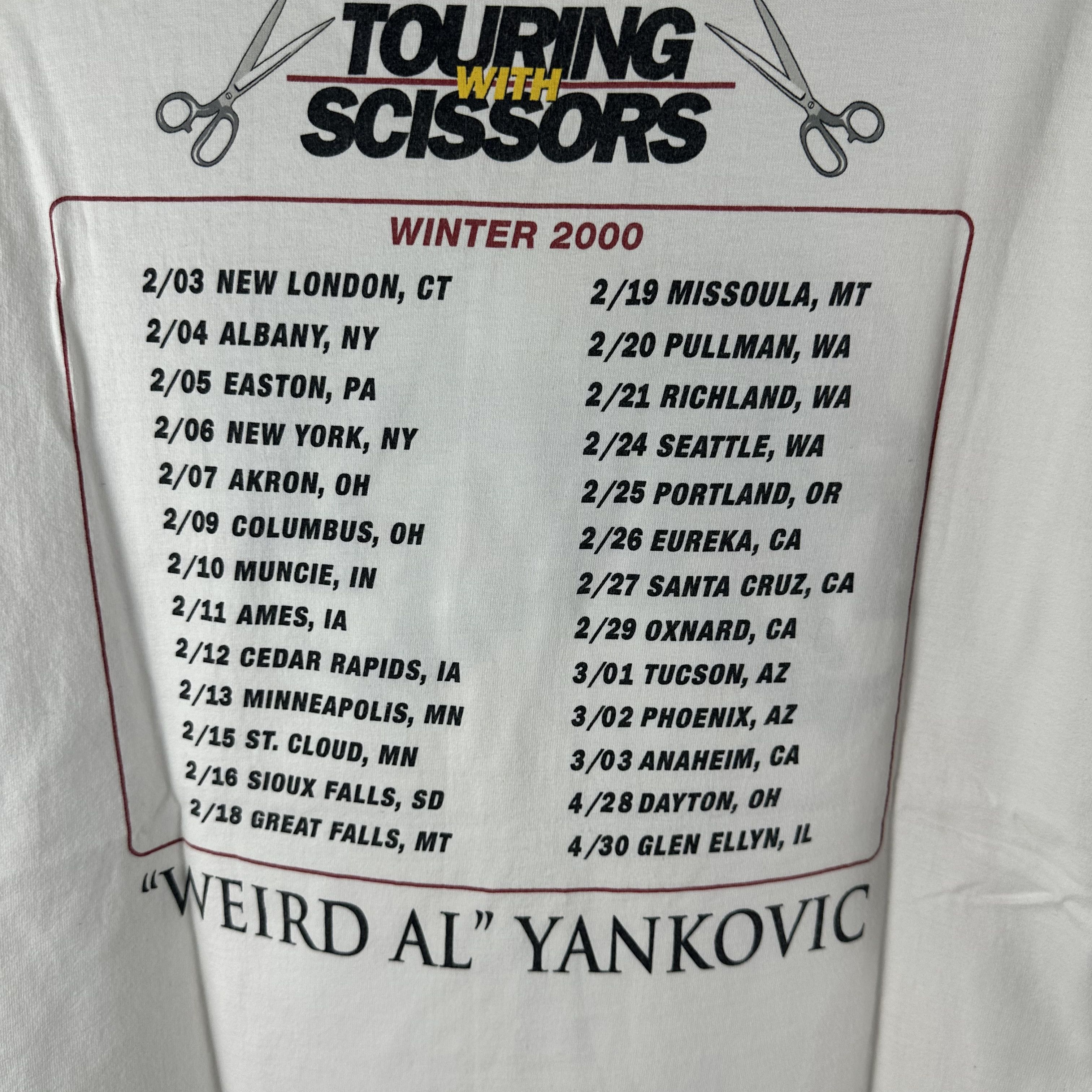 Vintage 2000 Weird Al Yankovic Touring with Scissors Promo T-shirt Size US L / EU 52-54 / 3 - 4 Thumbnail