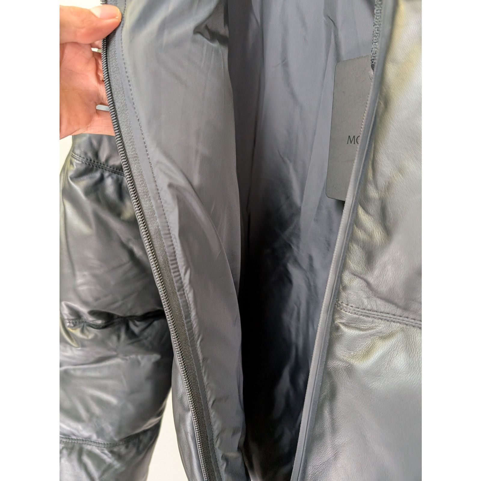 Moncler o1rshd1 Leather Down Jacket in Black Size US XL / EU 56 / 4 - 9 Thumbnail