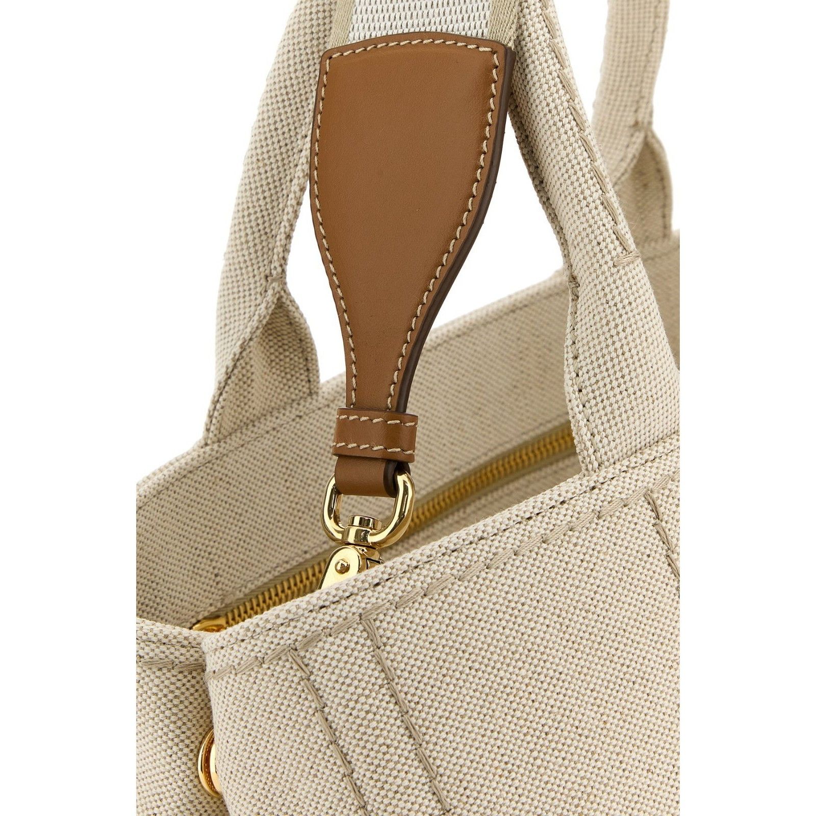 Prada PRADA Sand Beige Canvas Top Handle Bag New & Authentic Size ONE SIZE - 4 Thumbnail