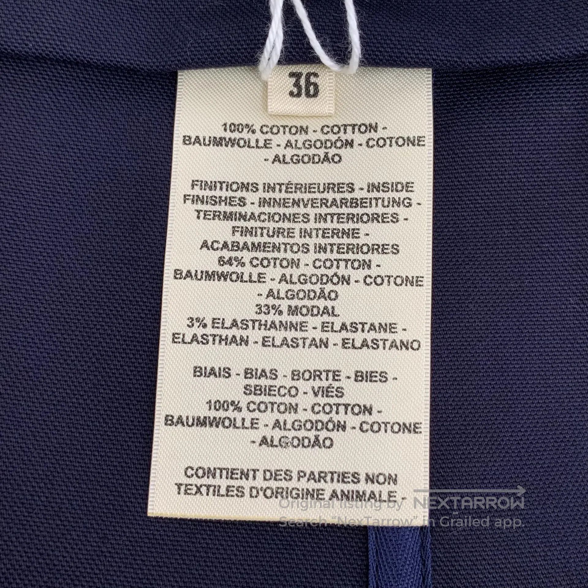 Hermes Hermes Dark Blue Bell Chain Cotton Casual Skirt| Size 35" - 8 Thumbnail
