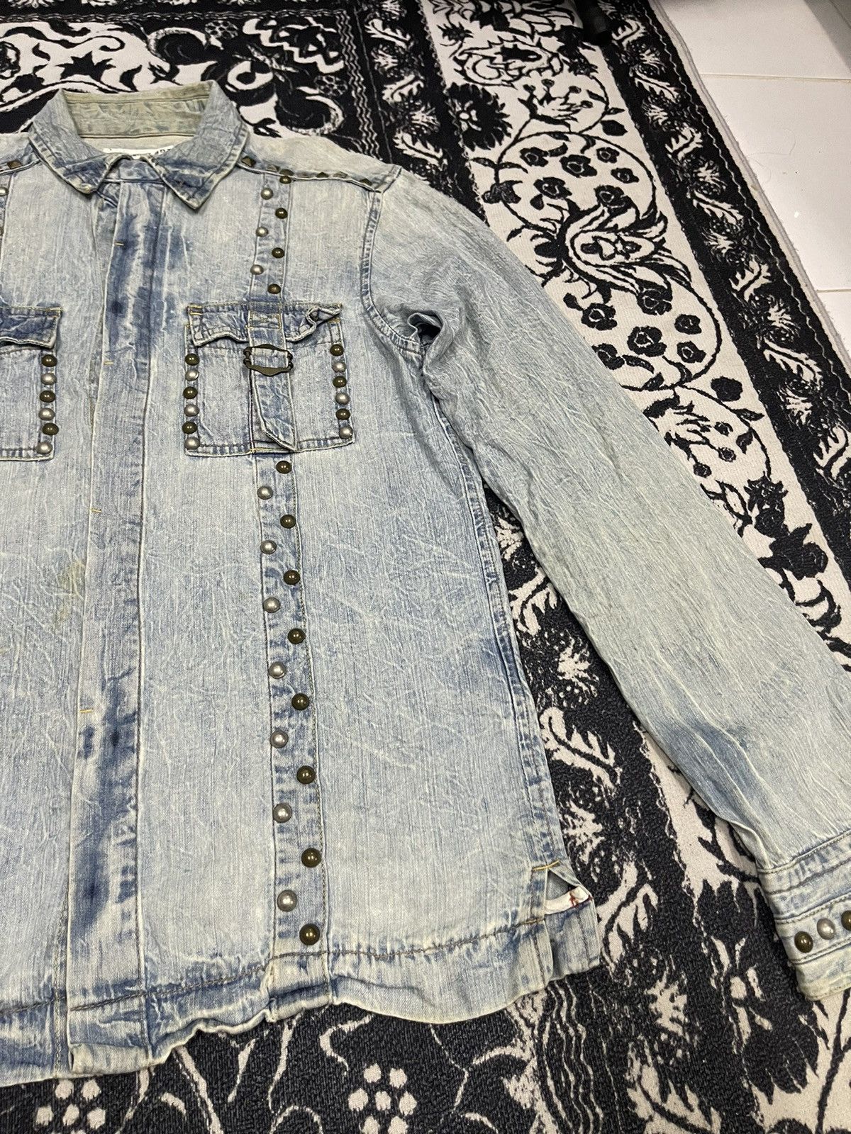 Japanese Brand 2000s KMRII INSPIRED STUDDED DENIM BUTTON UP DISTRESSED Size US S / EU 44-46 / 1 - 5 Thumbnail