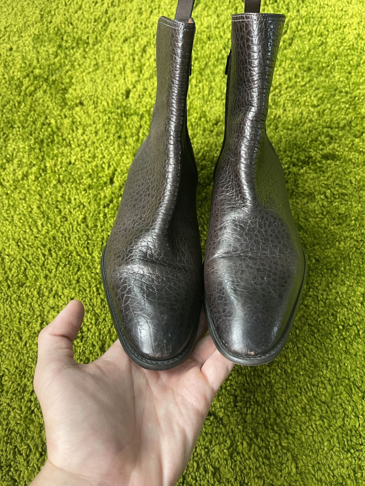 Genuine Leather × Santoni Santoni real leather side zip boots Size US 8 / IT 38 - 3 Thumbnail