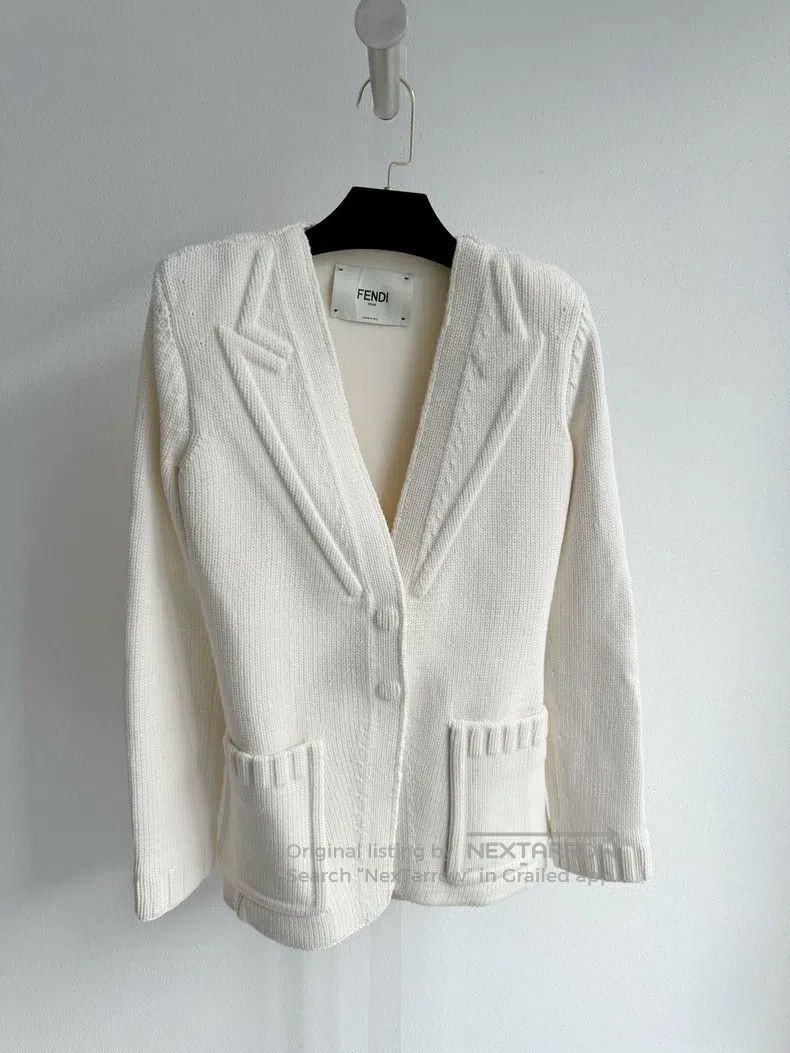Fendi Fendi Fashion Padded Knit Blazer Jacket Size XXS / US 00 / IT 34 - 4 Thumbnail