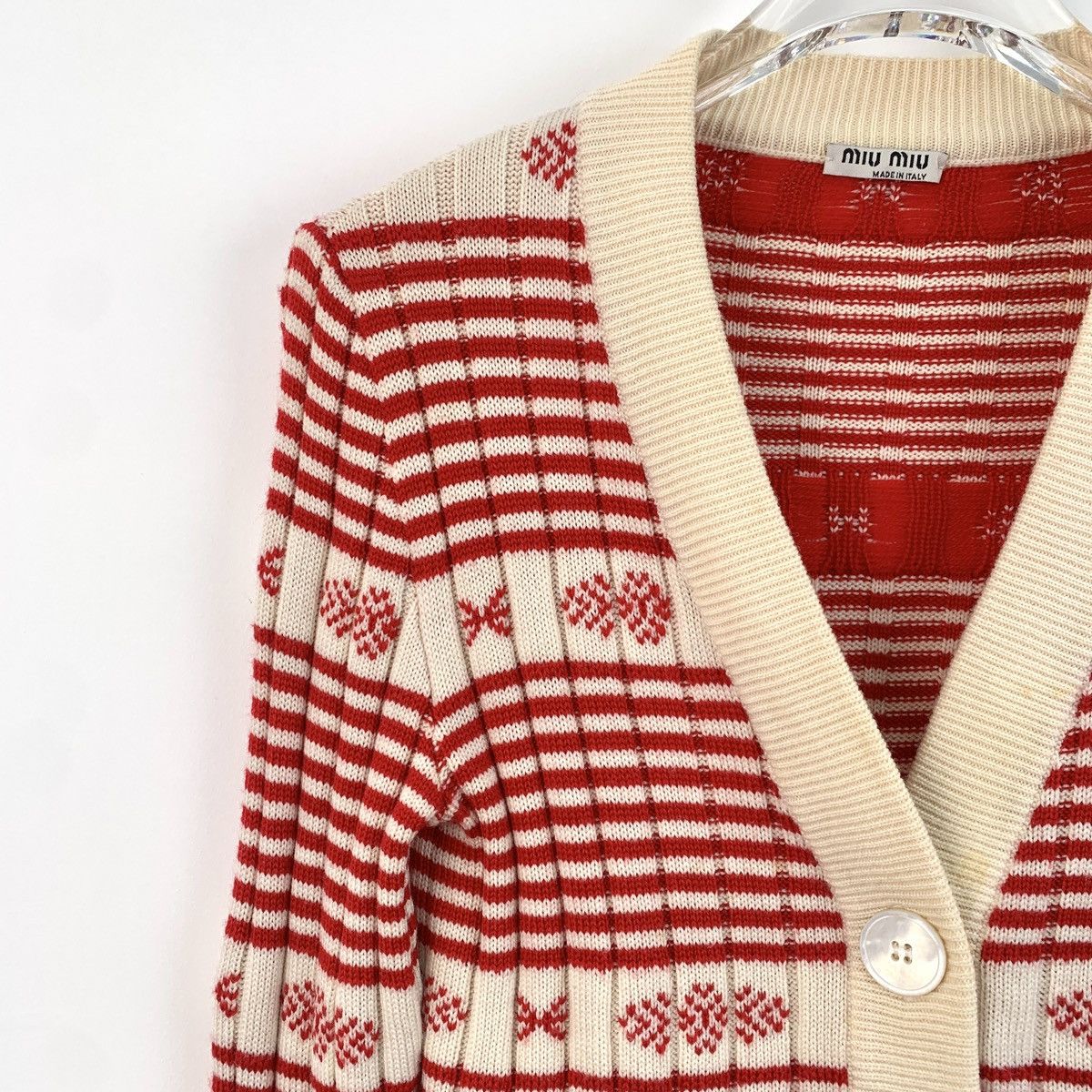Miu Miu MiuMiu Wool V-neck Long Sleeve Knitted Dress K26WX Size S / US 4 / IT 40 - 3 Thumbnail