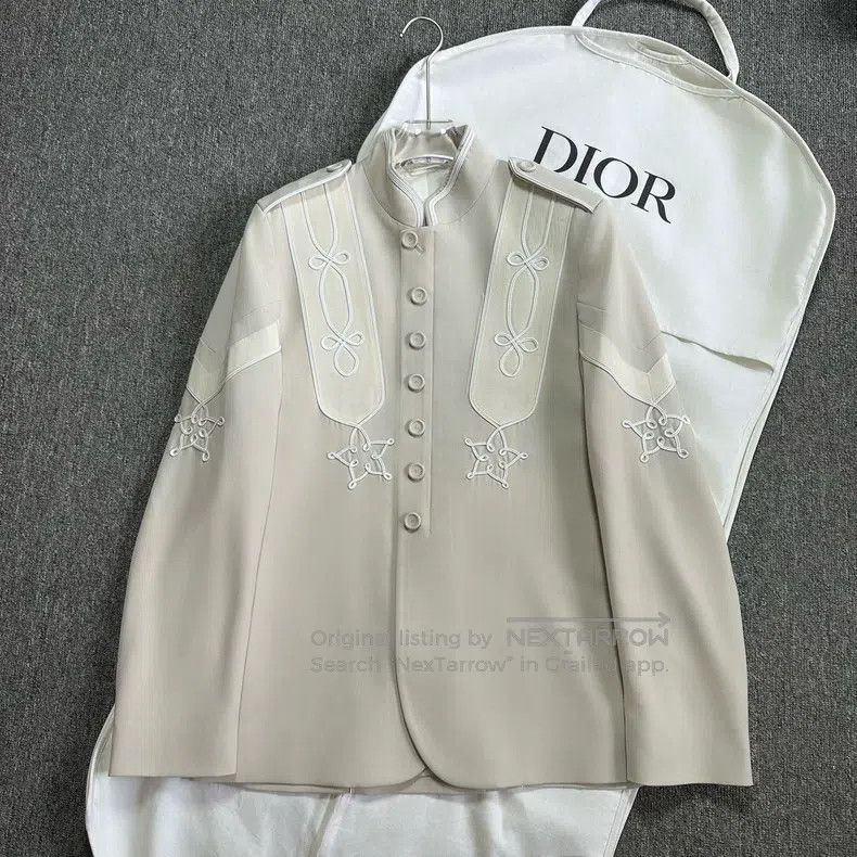 Dior Dior 21fw white stand-up collar court embroidery suit Size 48R - 1 Thumbnail