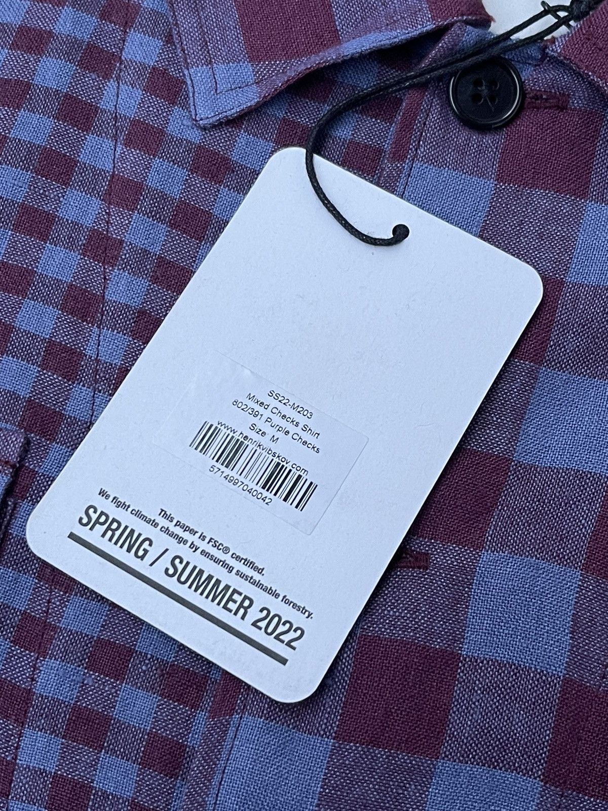 Henrik Vibskov !DS! SS22 Henrik Vibskov Mixed Purple Checks Shirt Size US M / EU 48-50 / 2 - 17 Thumbnail