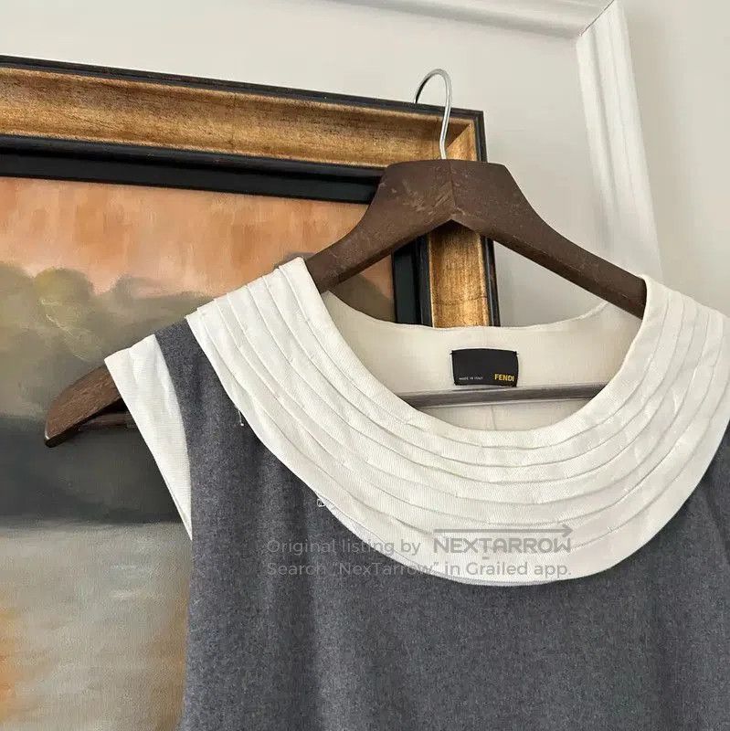 Fendi Fendi Gray Silk Dress in Size L . Size L / US 10 / IT 46 - 6 Thumbnail